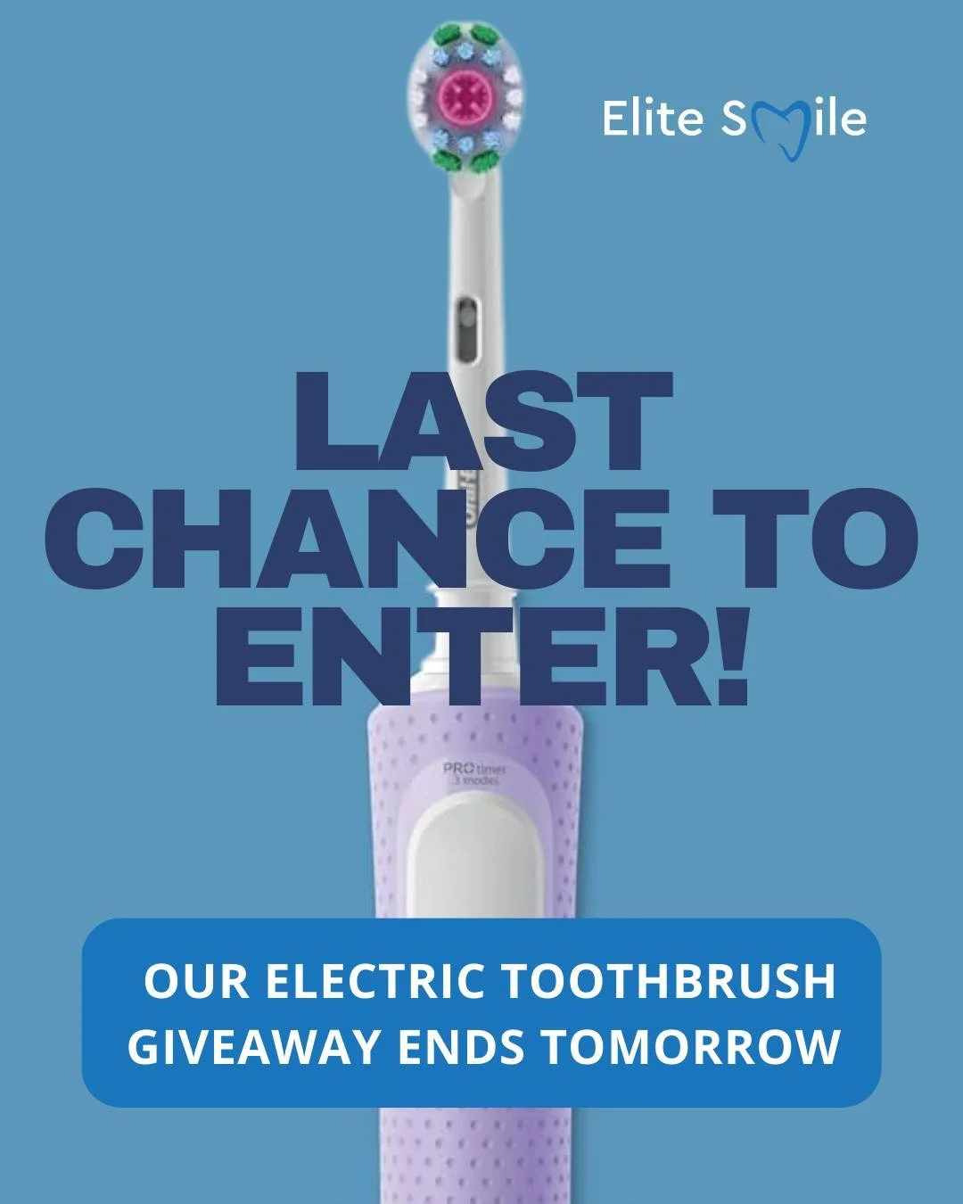 ⏰ Final chance to enter our Electric Toothbrush Giveaway!
You have until December 8th to join in.

To Enter:
&bull; Follow our page
&bull; Like the giveaway post
&bull; Tag a friend
&bull; Share to your story

👉 Head to the giveaway post on our feed