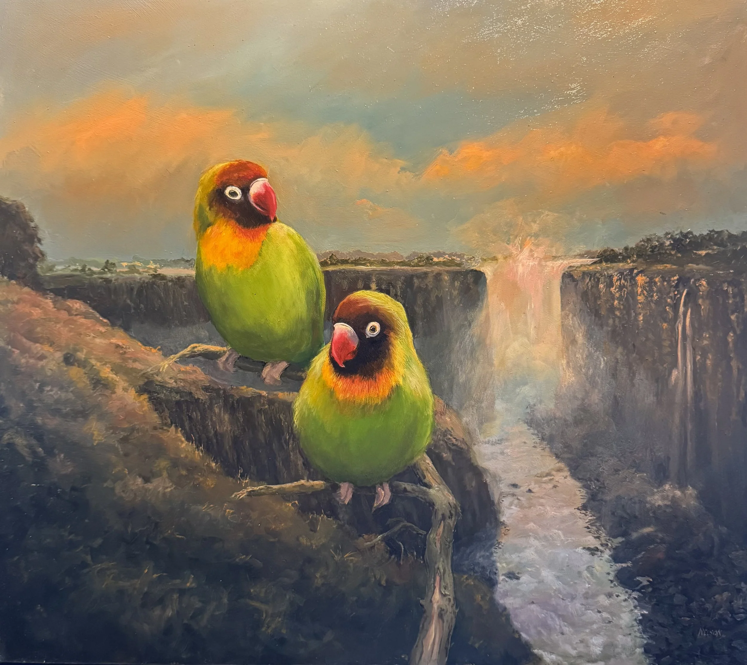 'Love Birds'

Oil on panel - 43cm x 38cm