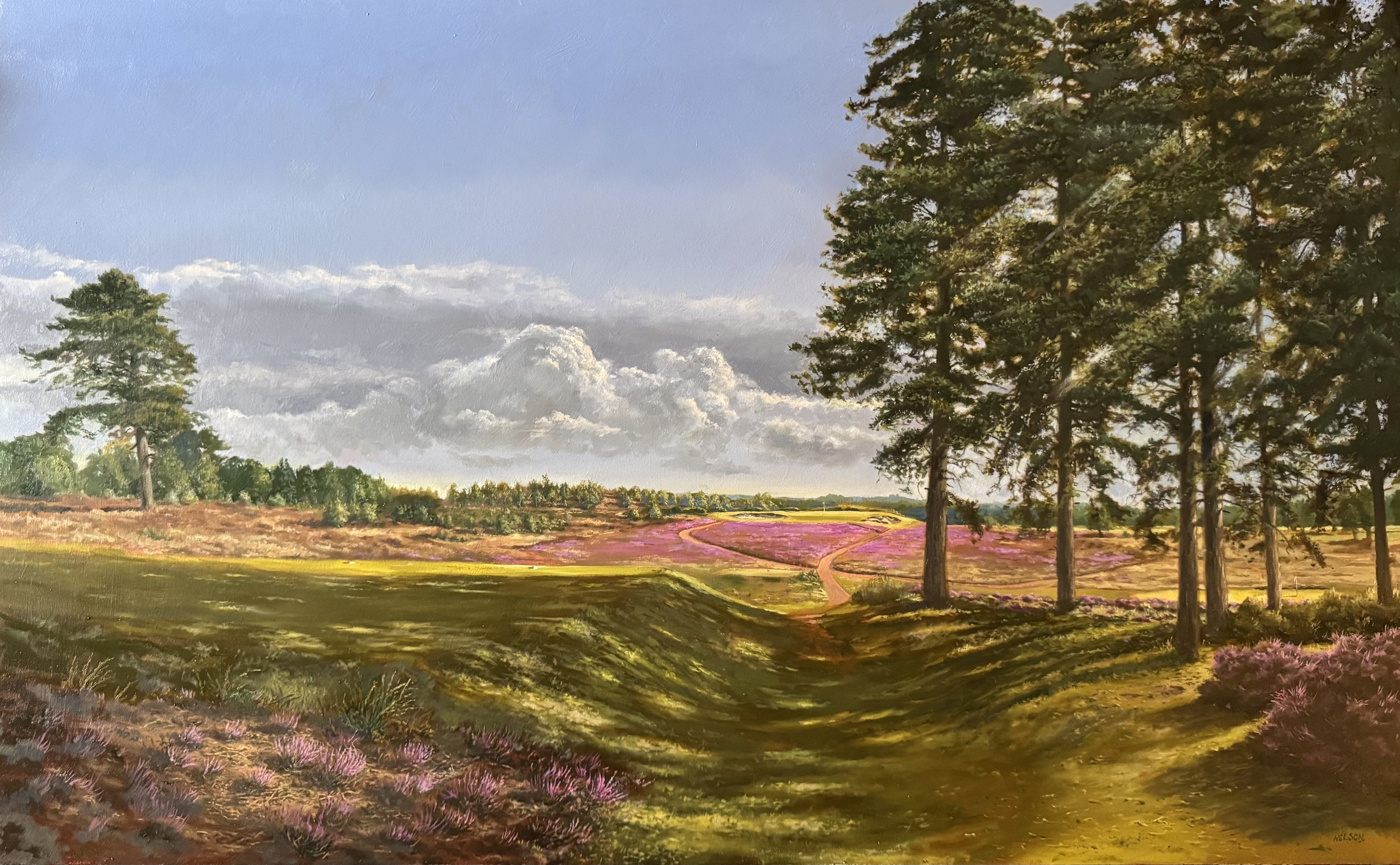 'The Inner Game - The 7th At Hankley'
Oil on panel - 100cm x 70cm
In the collection of Mr & Mrs Billy Mitchell