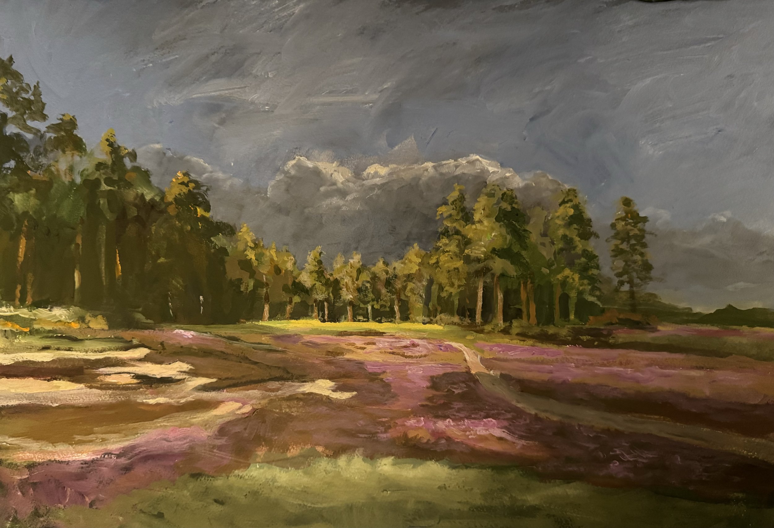 'The Inner Game - The 2nd At Hankley'
Acrylic on Arches handmade paper - 51cm x 35cm