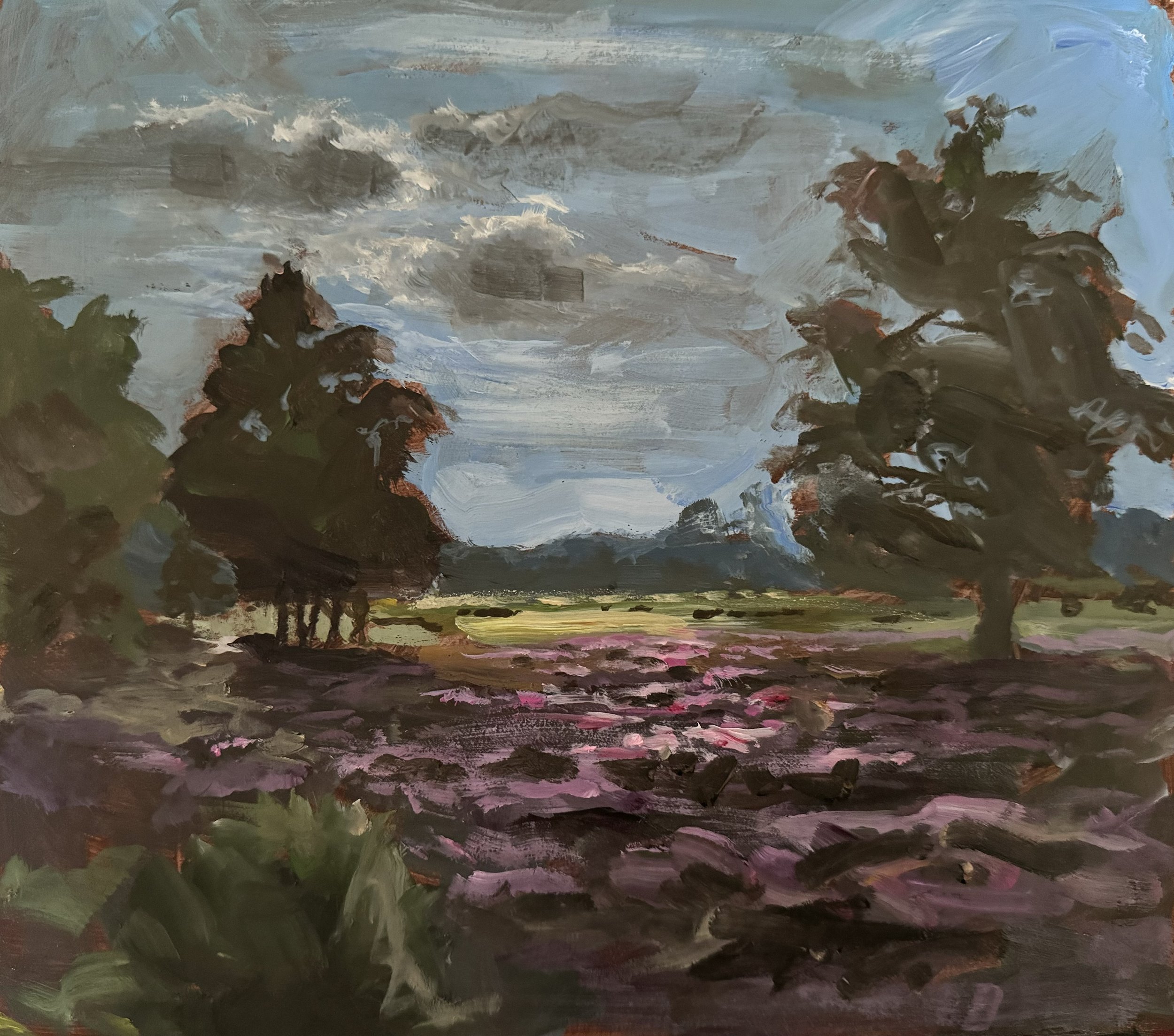'The Inner Game - The 11th At Hankley' - SKETCH
Acrylic on Arches handmade paper - 51cm x 35cm