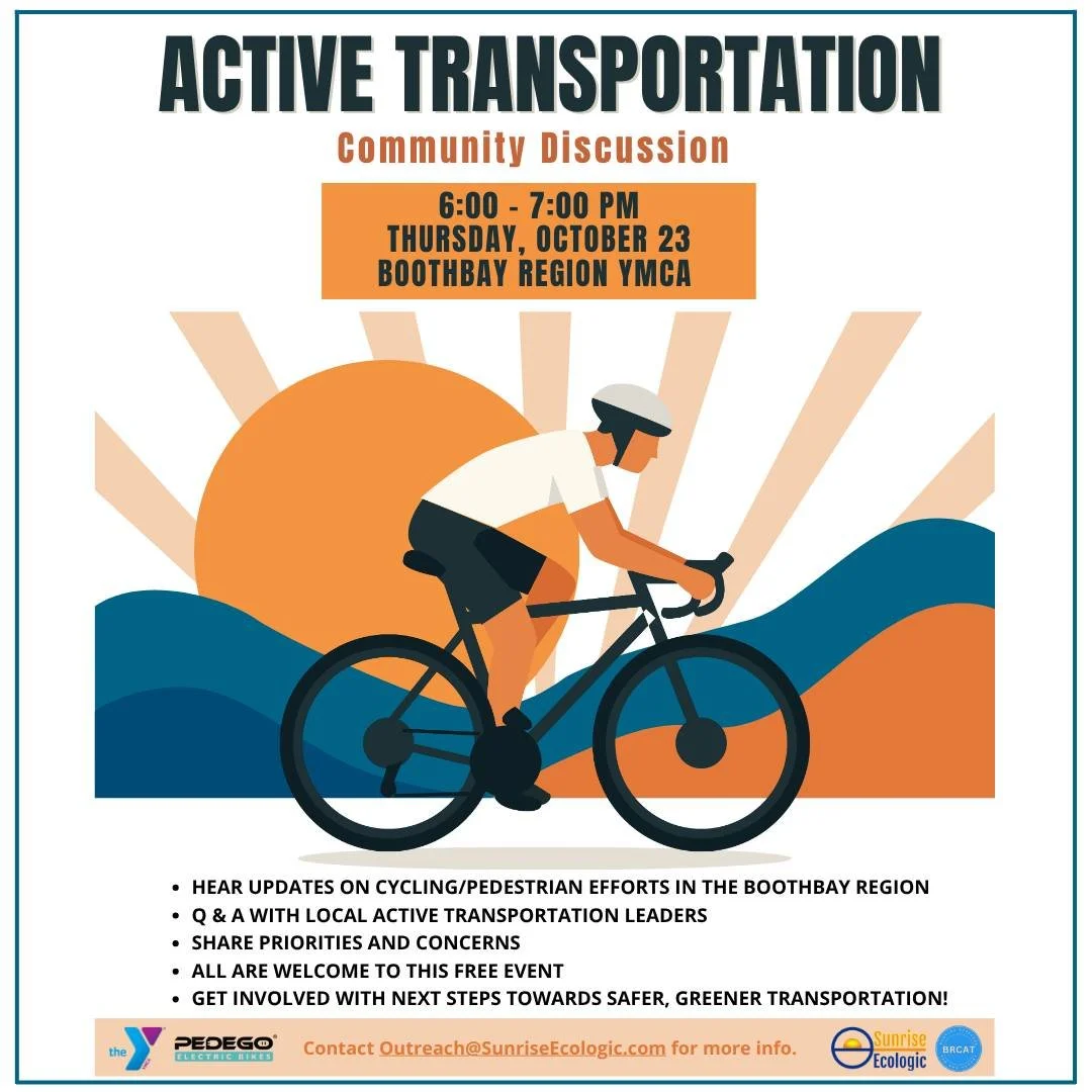 Join us Oct. 23 at the Boothbay Region YMCA for a conversation about improving safety and access for pedestrians and cyclists in the Boothbay region. Get updates, learn about ongoing challenges, and explore what&rsquo;s next. Share your voice to help