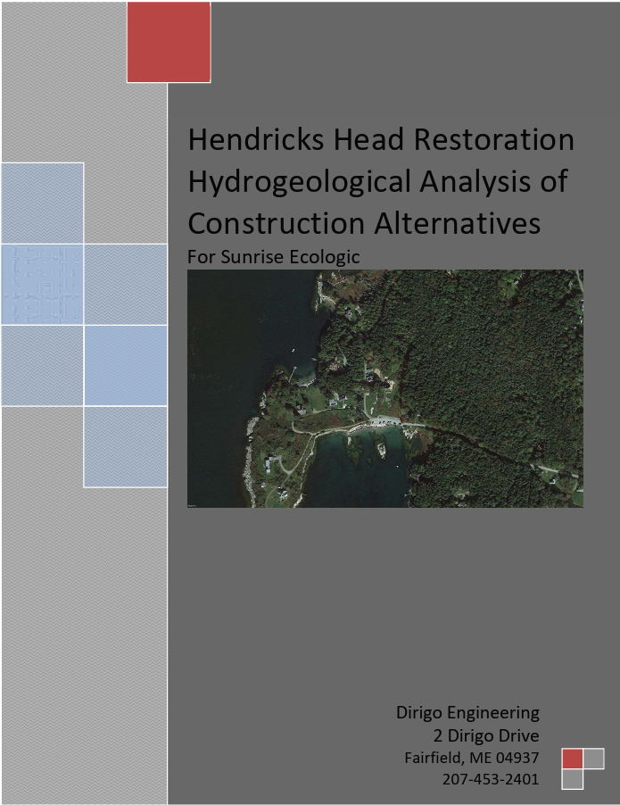 Cover of report with aerial photo of Hendricks Head Beach
