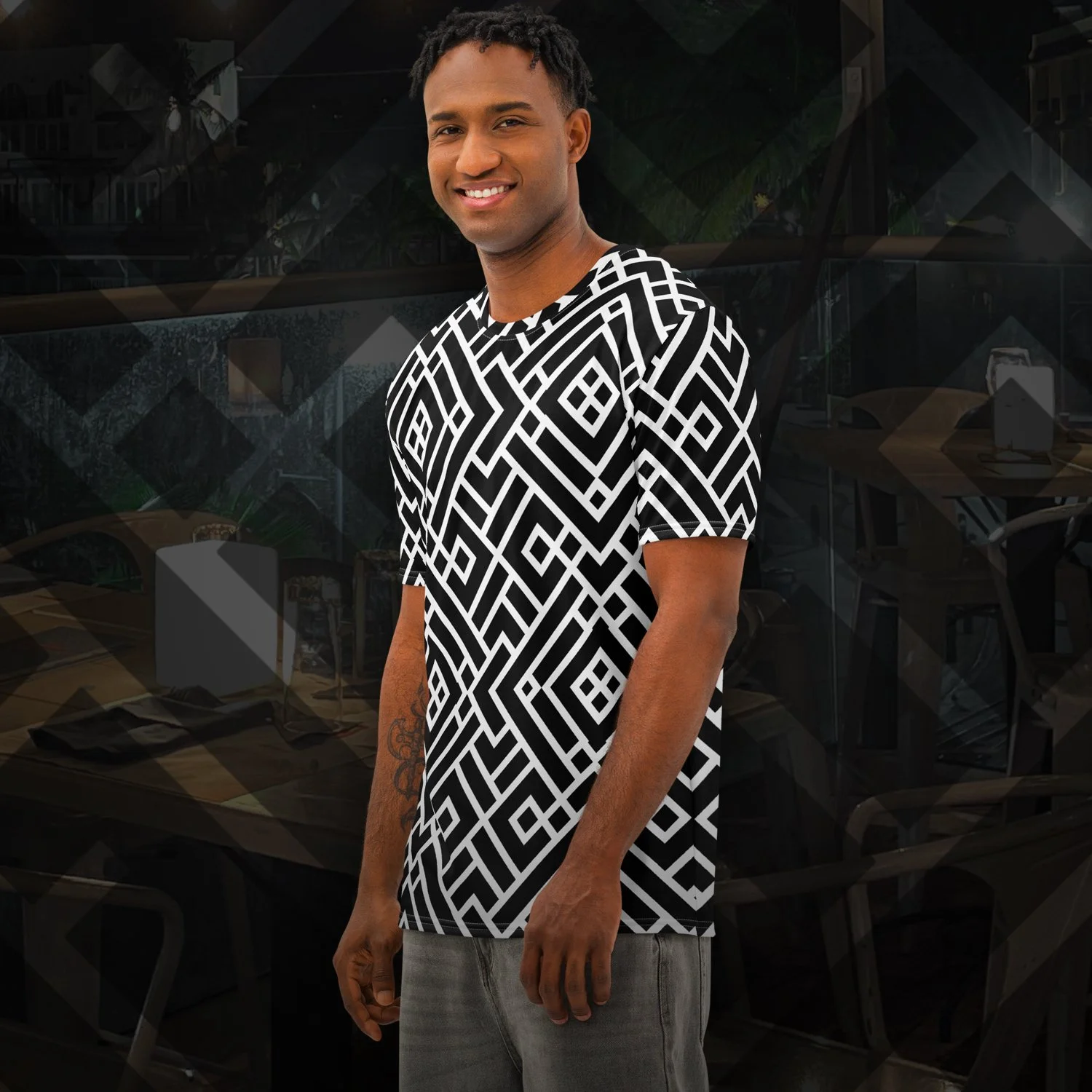 AfroSelÍ “Kabila” Bold Diamond Men’s Cotton Crew Neck T-Shirt