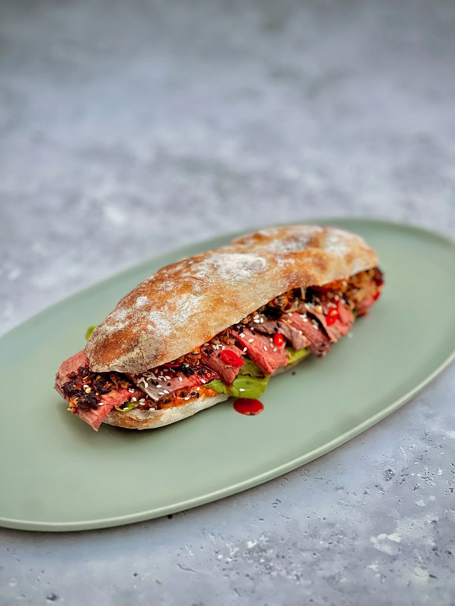 Elevated Steak Sarnie with Crispy Chilli Oil