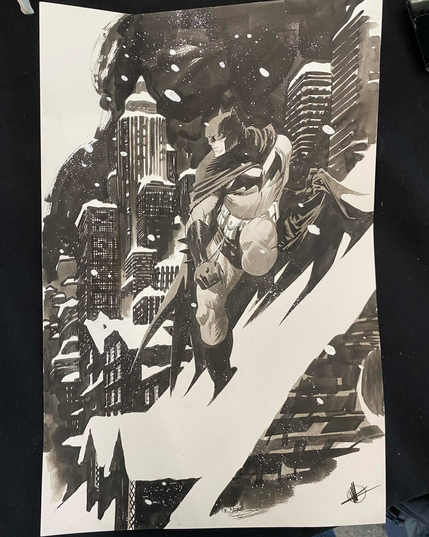 #batman and snow covered #gothamcity done at @como_art_fest