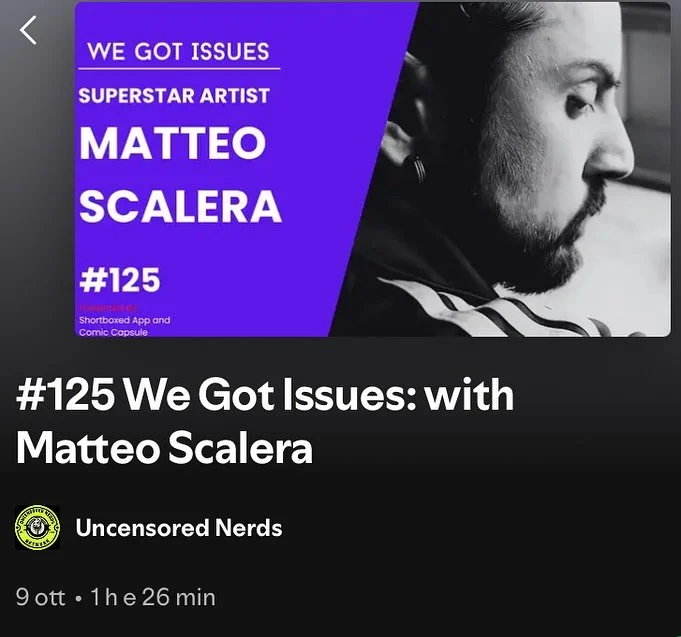 I’ve recently recorded a fun interview on @uncensorednerds We Got Issues!
We talked comics, career, art, and #thefourthfather 
Go and check it out on Spotify!!