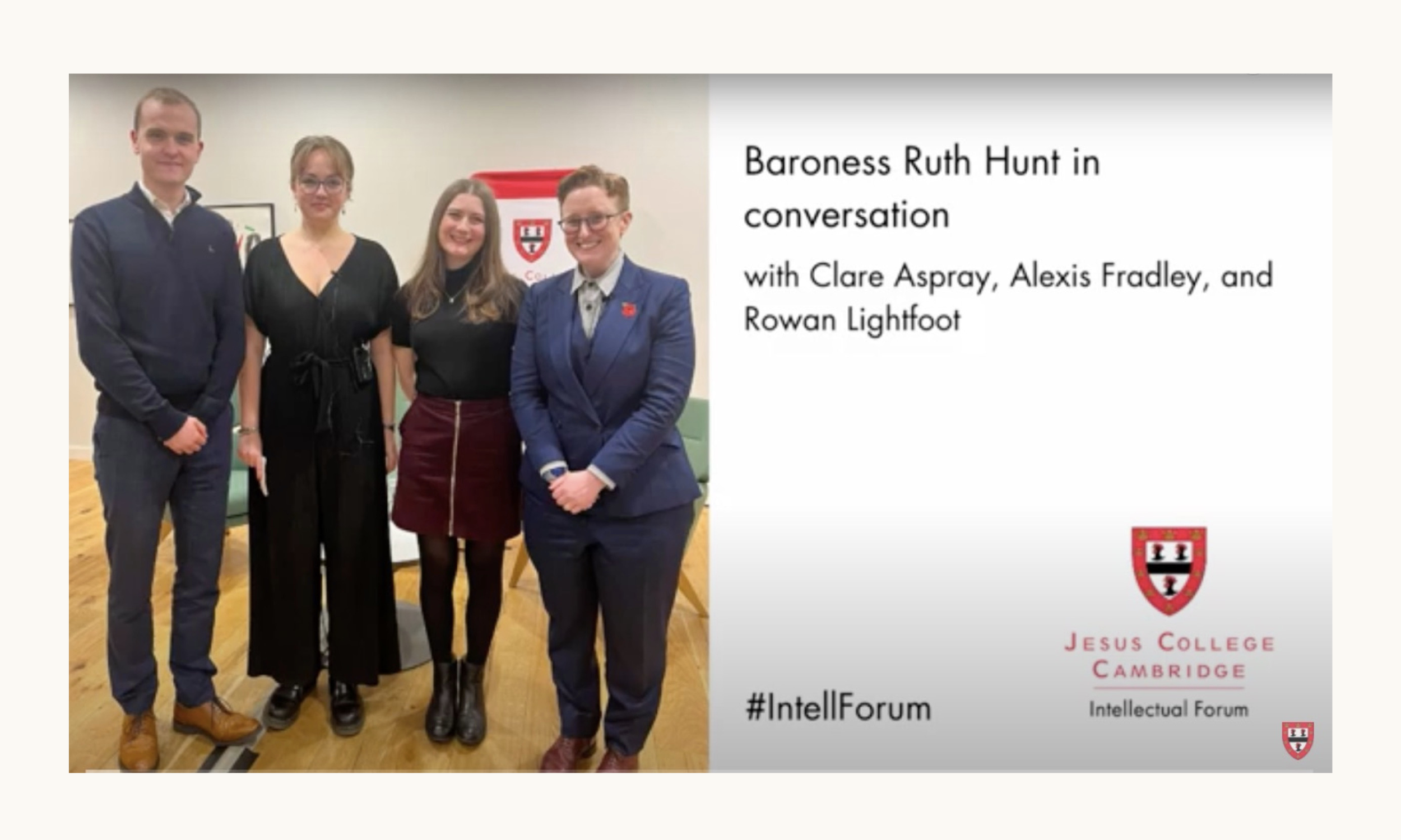 In Conversation with the Intellectual Forum at Jesus College, Cambridge