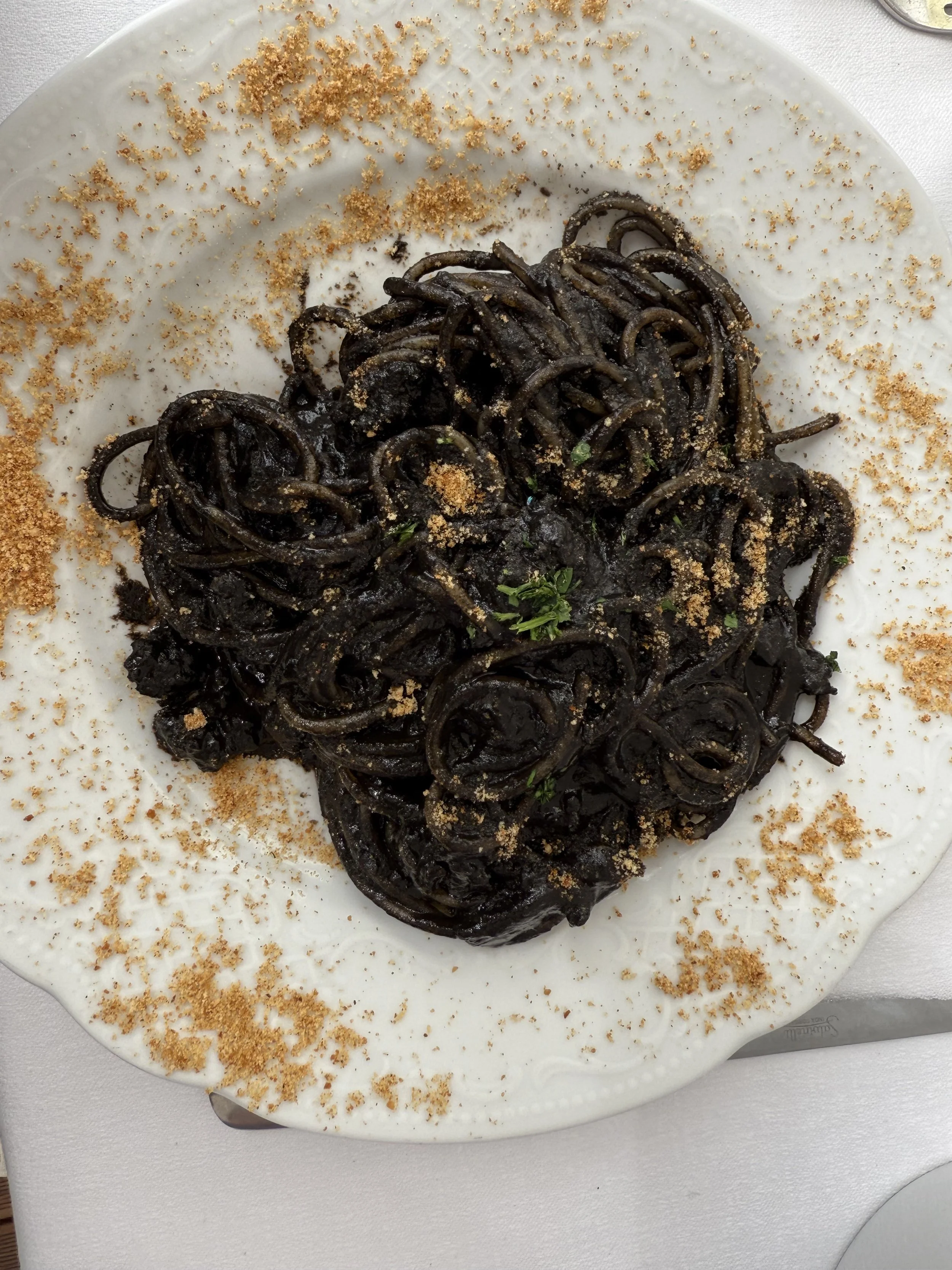 Squid ink pasta Italy food travel