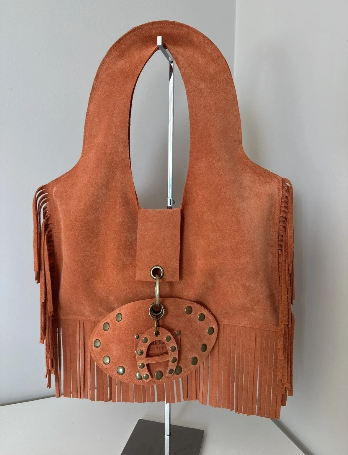 FRINGE SALMON PINK SUEDE A01 BAG