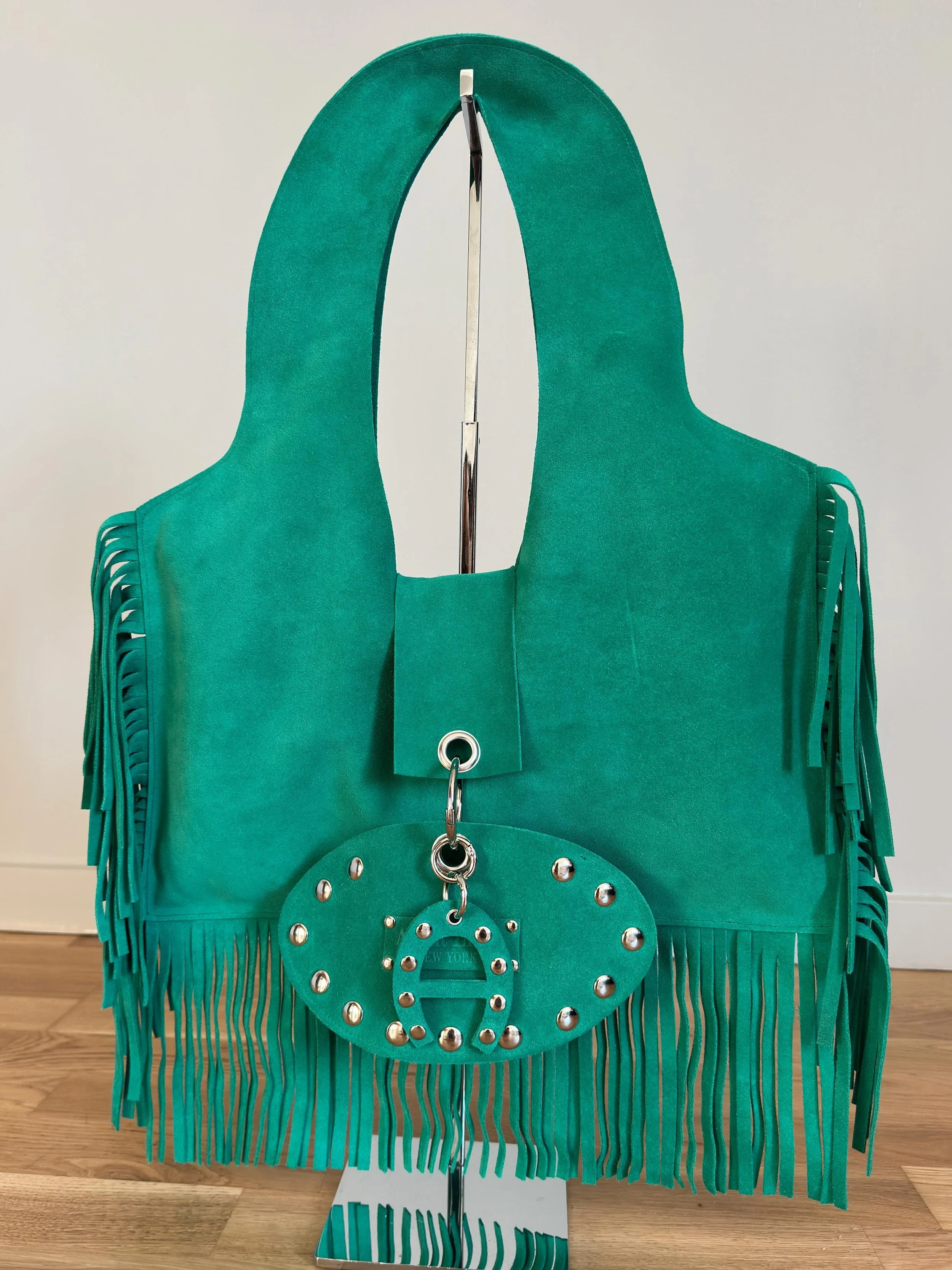 FRINGE GREEN SUEDE A01 BAG