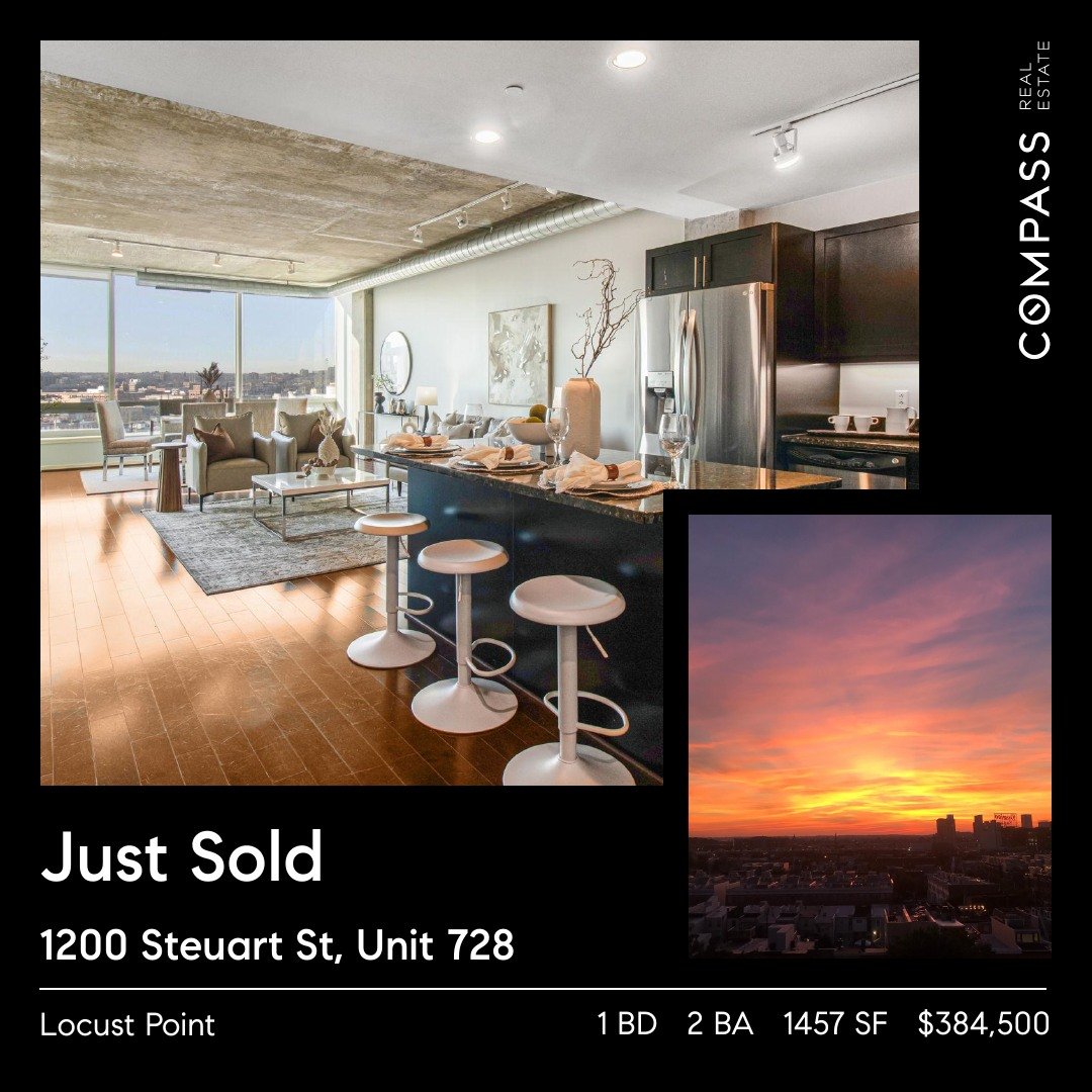 Another chapter closes&mdash;and a new one begins.
1200 Steuart St #728 at Silo Point is officially sold! This unique community is one of a select few VA-approved condos in Baltimore City, and I&rsquo;m honored to have helped make this special sale h