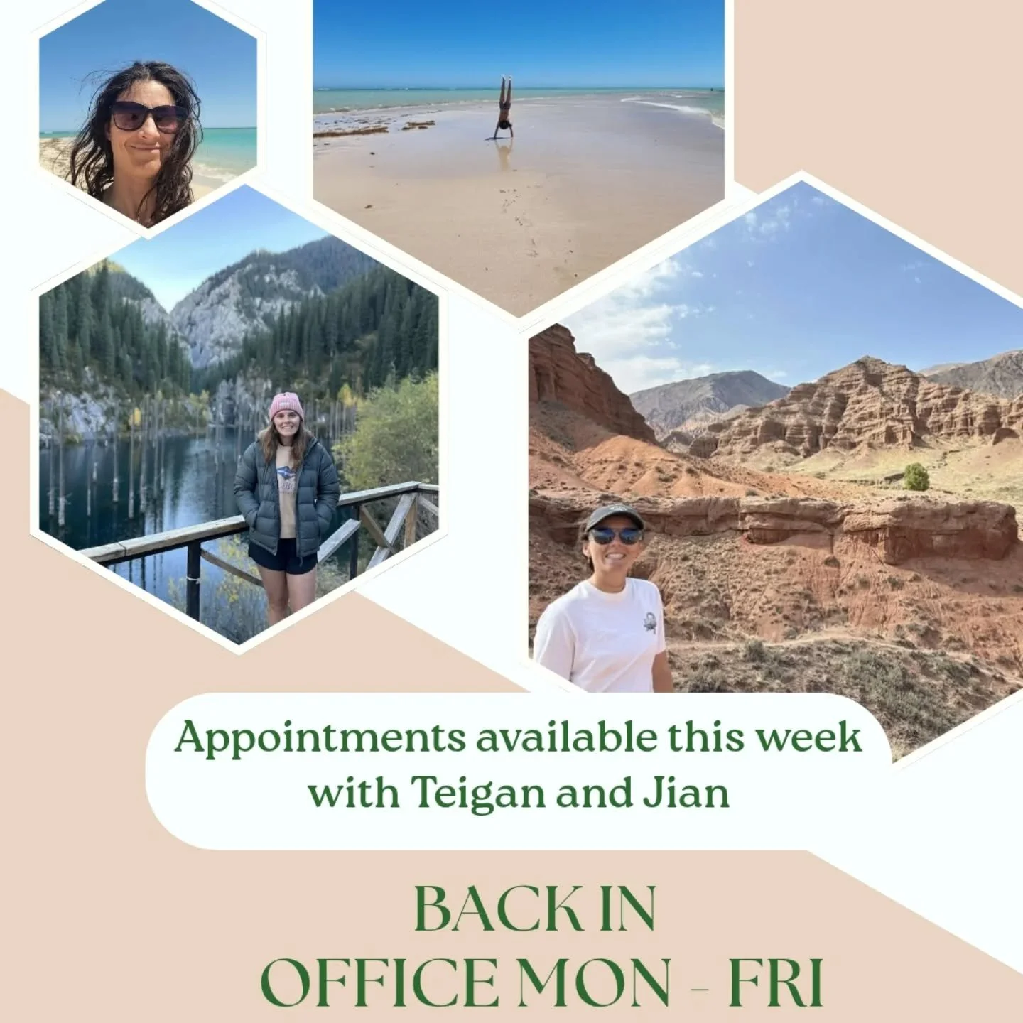 👍we are now back open Monday to Friday🚀

Thank you for your patience over the last month while we operated with reduced availability 🙌

Teigan and Jian are now both back in office after some very amazing adventures. Appointments are available ever