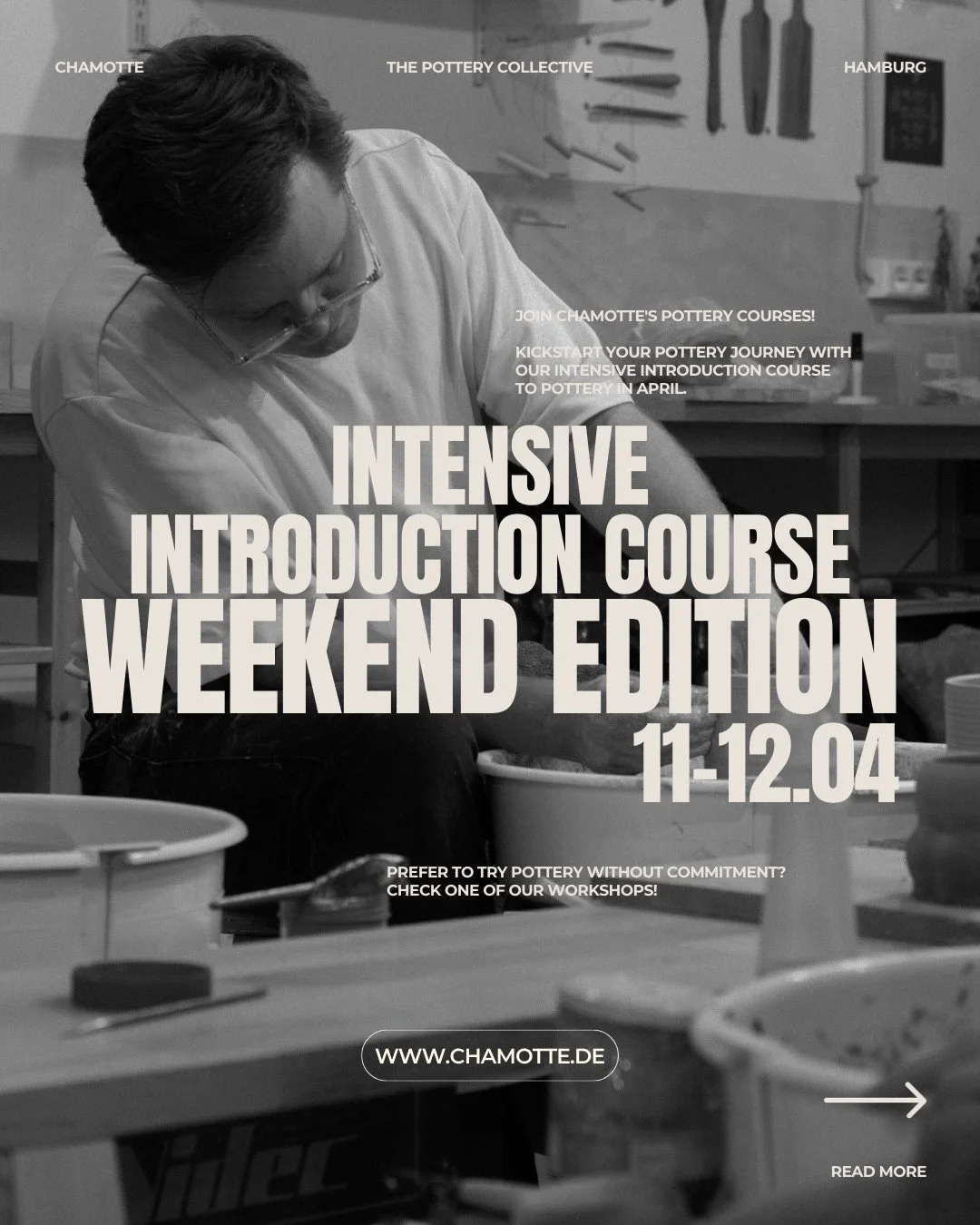 Ready to take your first real step into ceramics?

Our Intensive Introduction Course &ndash; Weekend Edition is designed for beginners who want more than just a one-time experience. Over two focused days, you&rsquo;ll build a strong foundation and ga