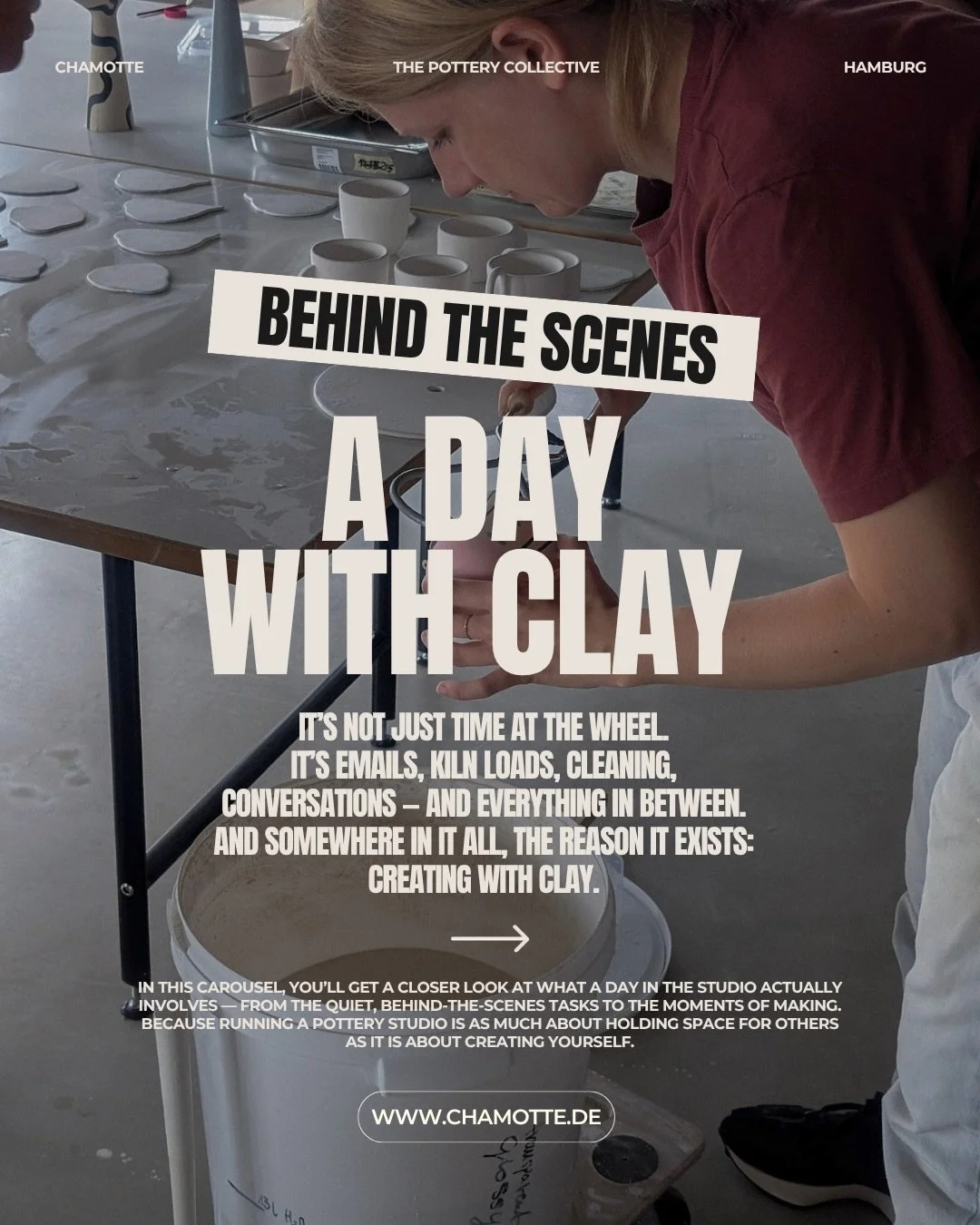 People often imagine pottery as a calm moment at the wheel with soft music in the background.

And yes - sometimes it really is exactly that. But our studio staff does much more behind the scenes to provide this pottery haven works for our Members sm