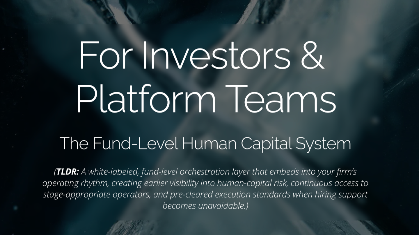 The Most Expensive Line Item in Venture Isn’t on the Cap Table — It’s the Compounding Cost of Human Capital Mistakes