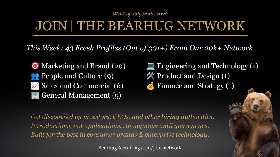 The Bearhug Network: 43 Newly Vetted Leaders Went Live This Week (Out of 301+ Who Joined You). This Is The Company Your Profile Keeps. See Who You're Standing Next To and Join Them Today.