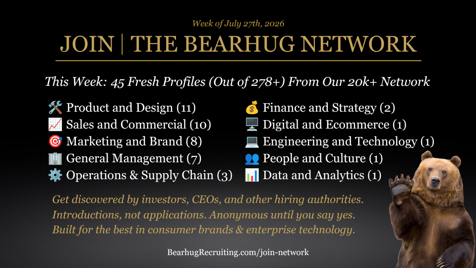 The Bearhug Network: 45 Newly Vetted Leaders Went Live This Week (Out of 278+ Who Joined You). This Is The Company Your Profile Keeps. See Who You're Standing Next To and Join Them Today.