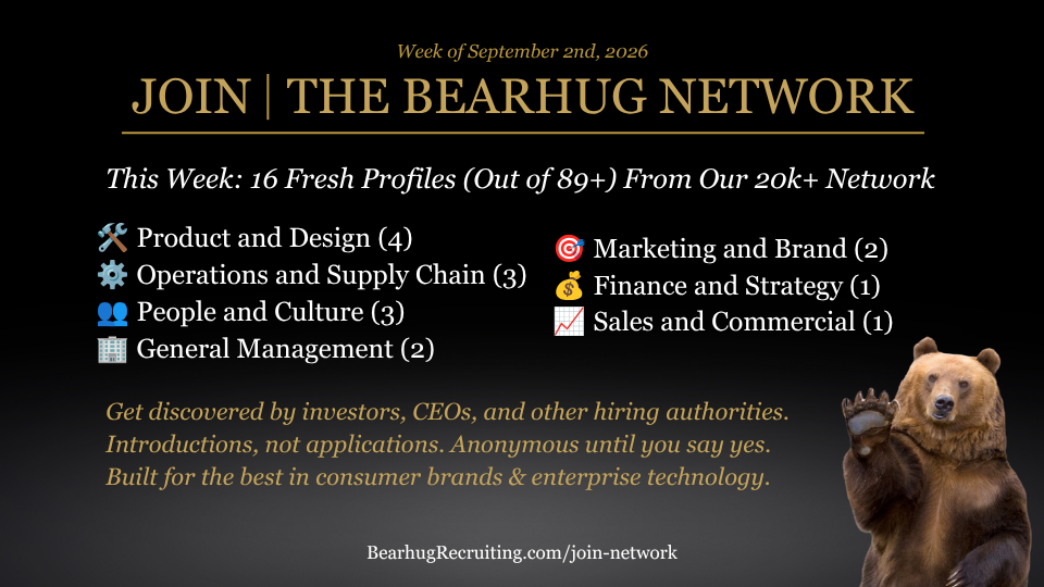 The Bearhug Network: 16 Newly Vetted Leaders Went Live This Week (Out of 89+ Who Joined You). This Is The Company Your Profile Keeps. See Who You're Standing Next To and Join Them Today.