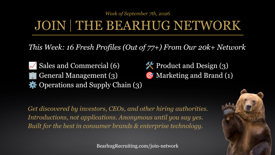 The Bearhug Network: 16 Newly Vetted Leaders Went Live This Week (Out of 77+ Who Joined You). This Is The Company Your Profile Keeps. See Who You're Standing Next To and Join Them Today.