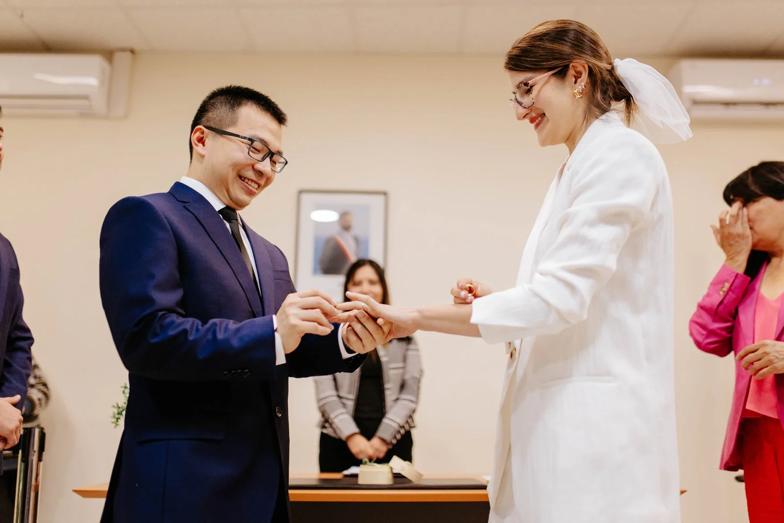 Pareja de novios en matrimonio civil Santiago