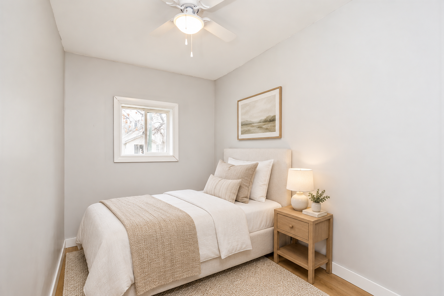 Elegant Small Bedroom with Ivory Twin Bed.png