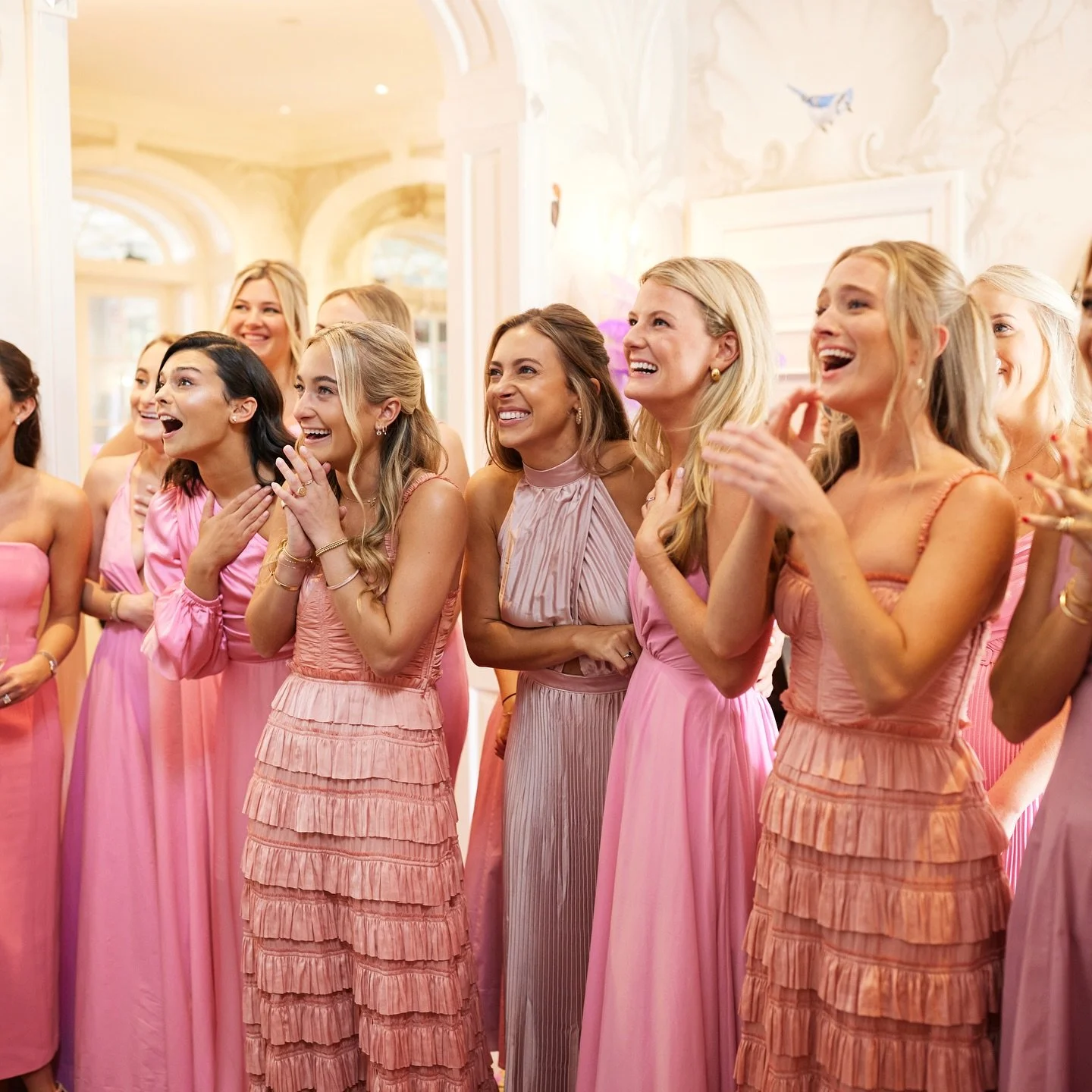 Bridesmaids: React like it&rsquo;s the final scene. 

Because in some ways, it is.

Bride&rsquo;s gown: @moniquelluillier

Bride: @carterleachman