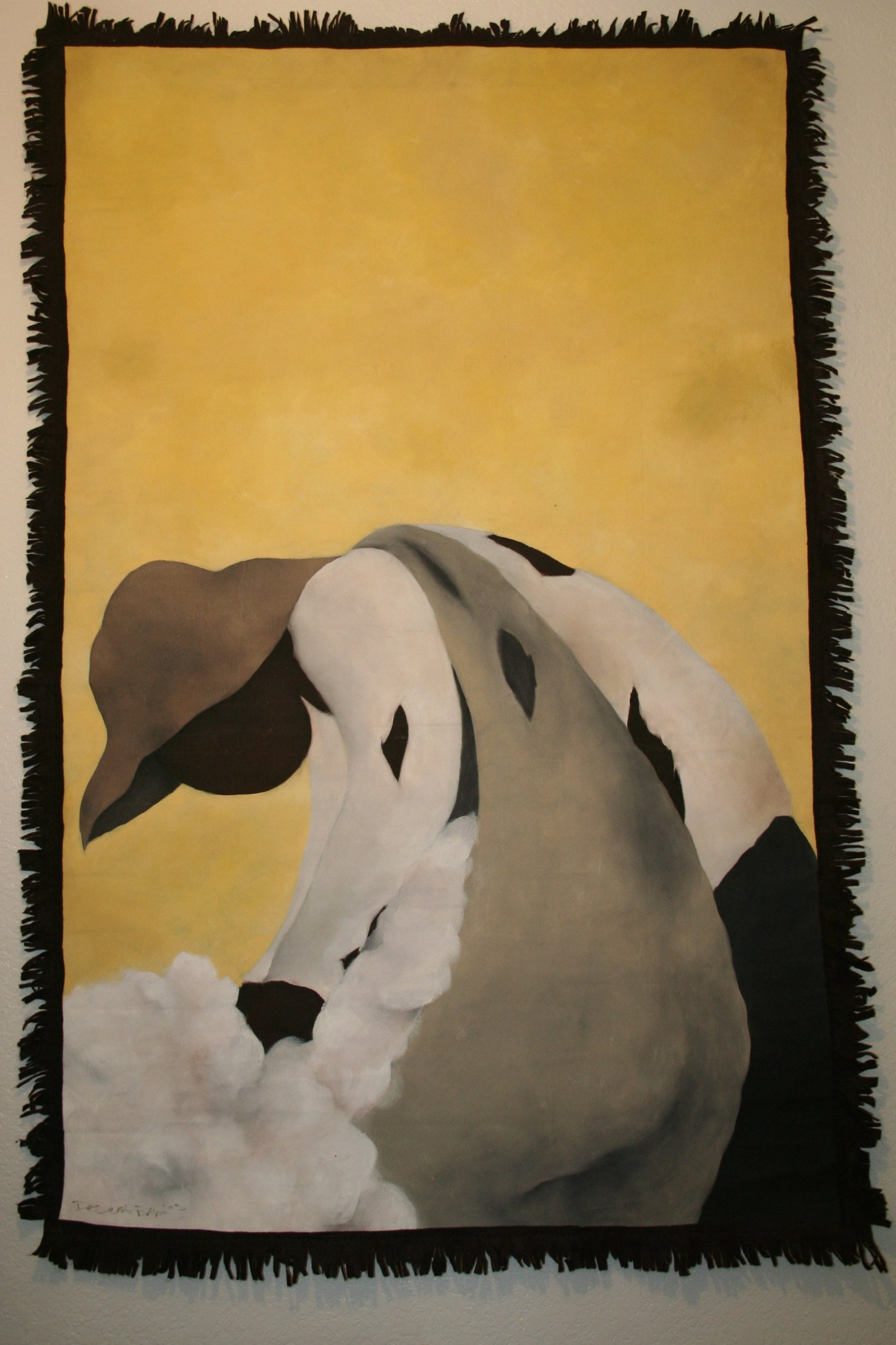 Field Slave, Oil on canvas; Felt Border; Tapestry