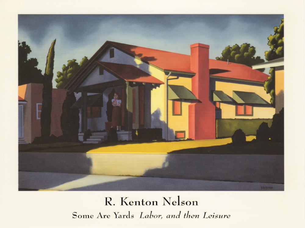 Kenton Nelson Exhibition Invitation, Collectible: Some Are Yards: Labor, and then Leisure, 1995