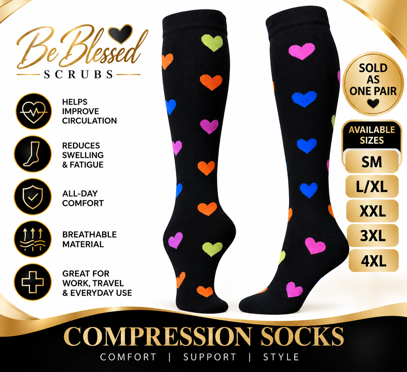 Be Blessed Compression Socks Banner.png
