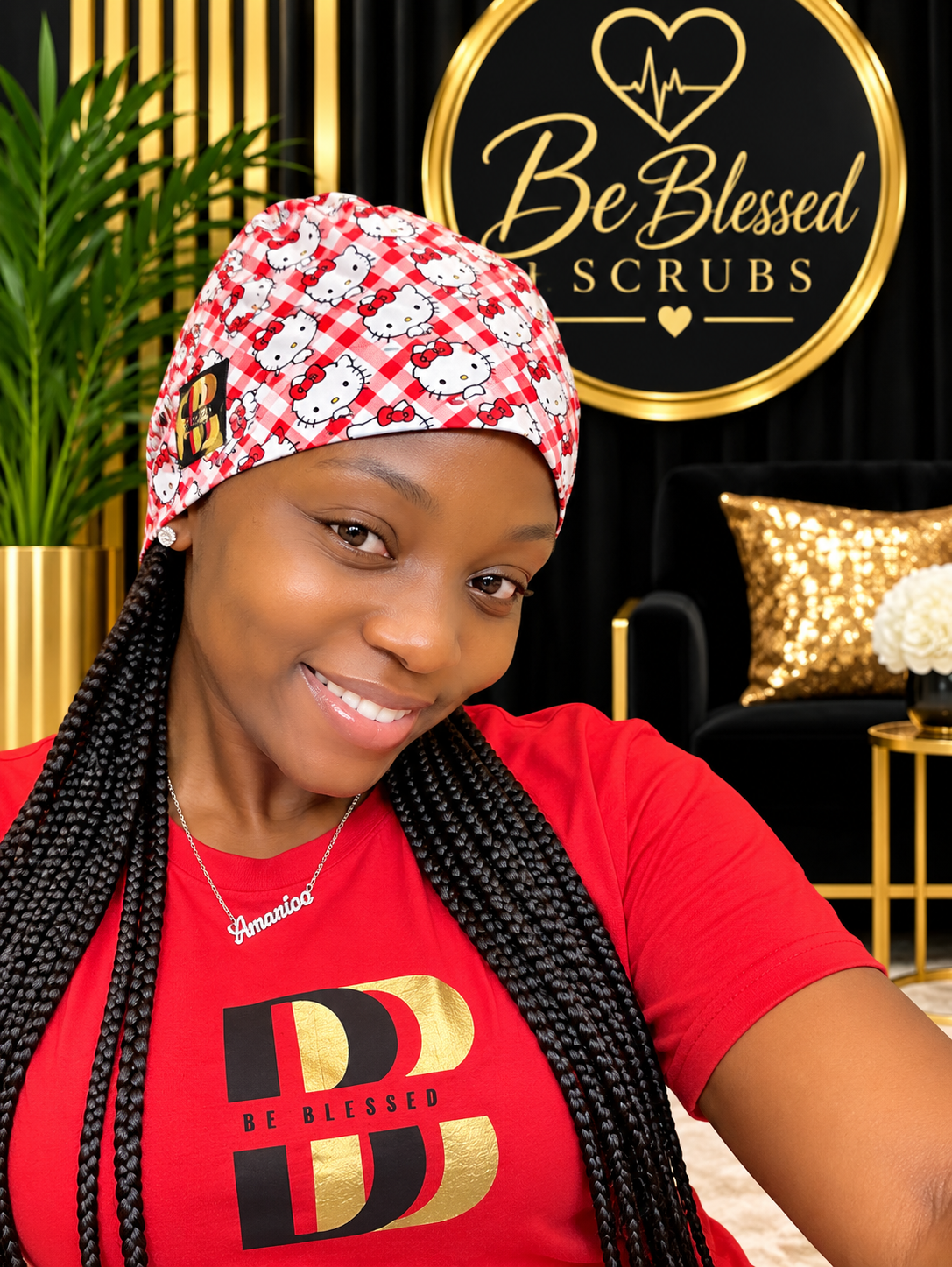 Be Blessed Red & Black T-Shirt