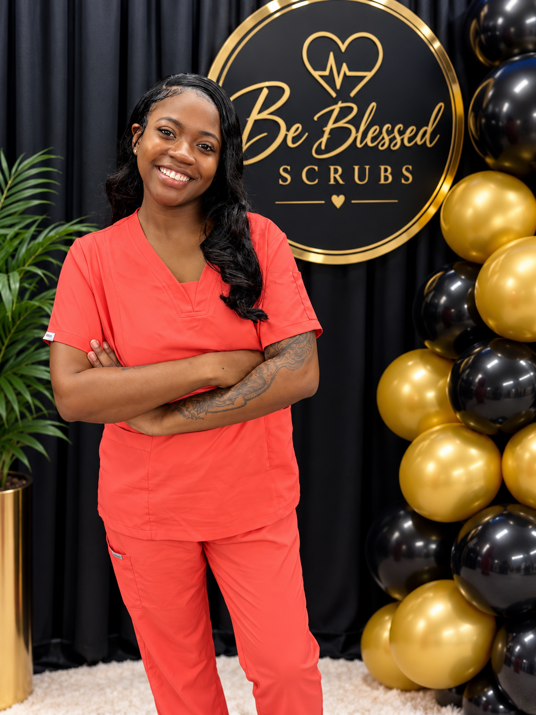 Be Blessed Peach Jogger Scrub Set