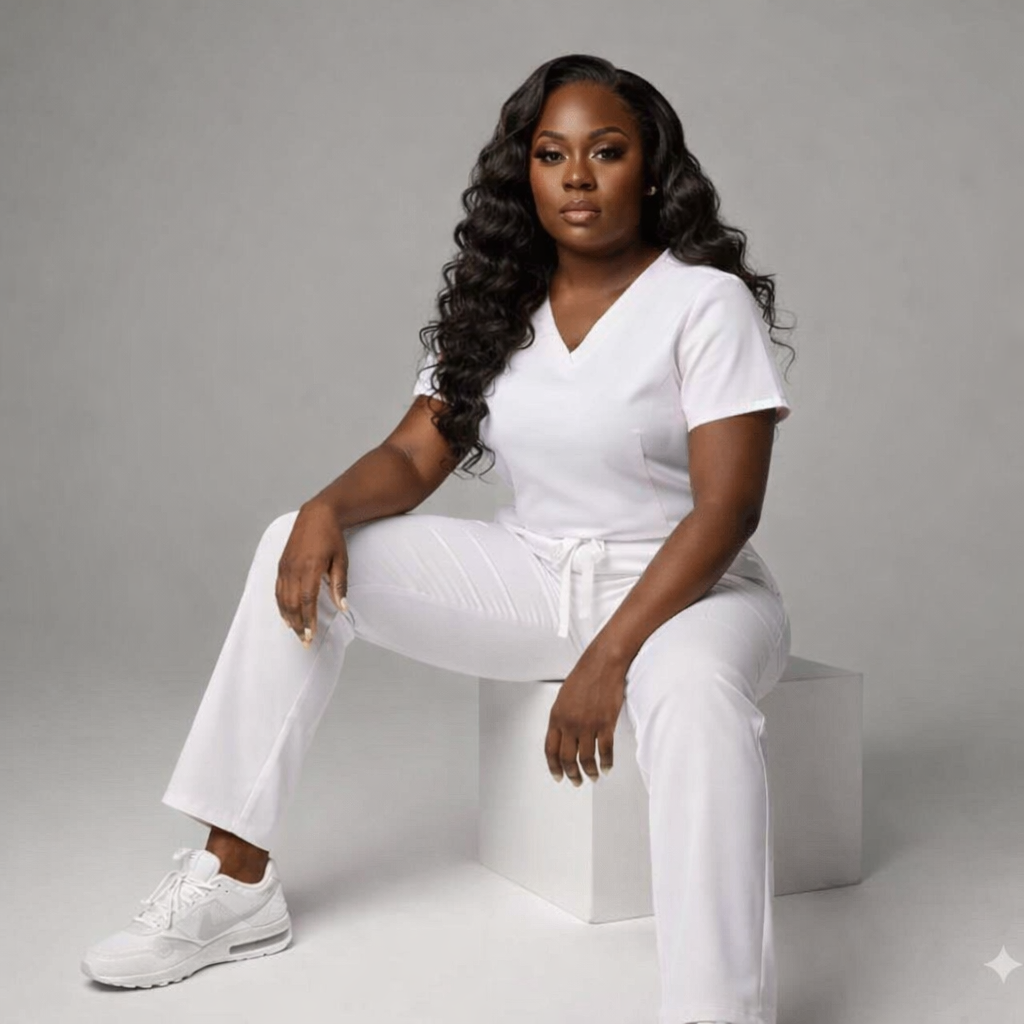 Be Blessed White Scrub Set