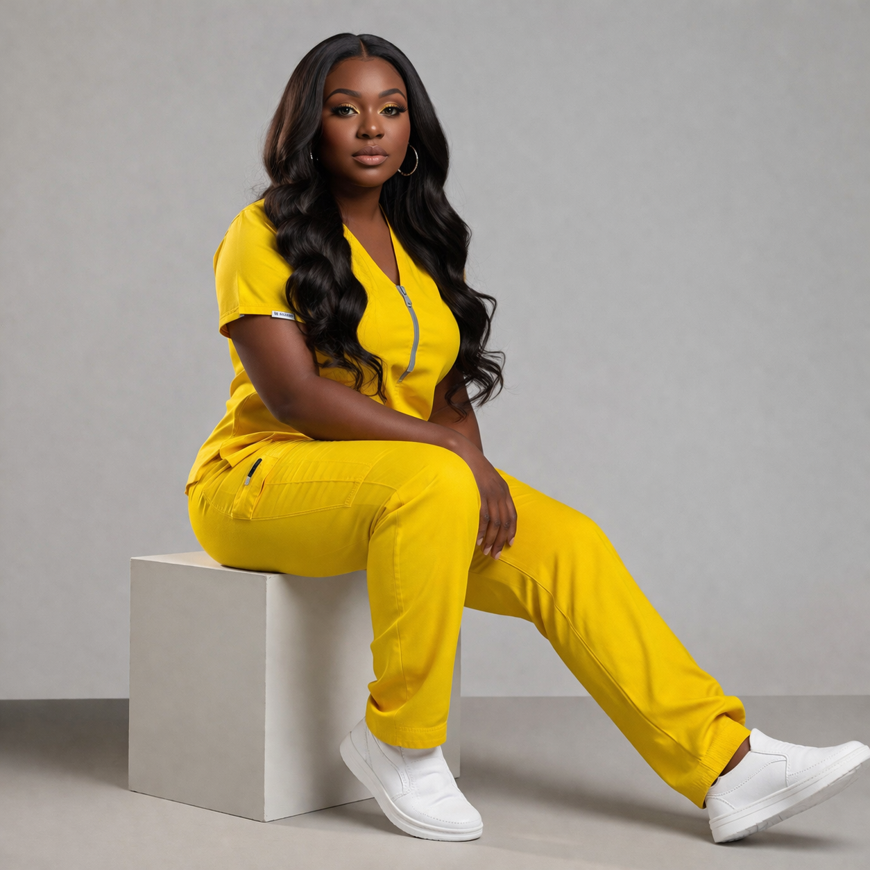 Be Blessed Yellow Scrub Set