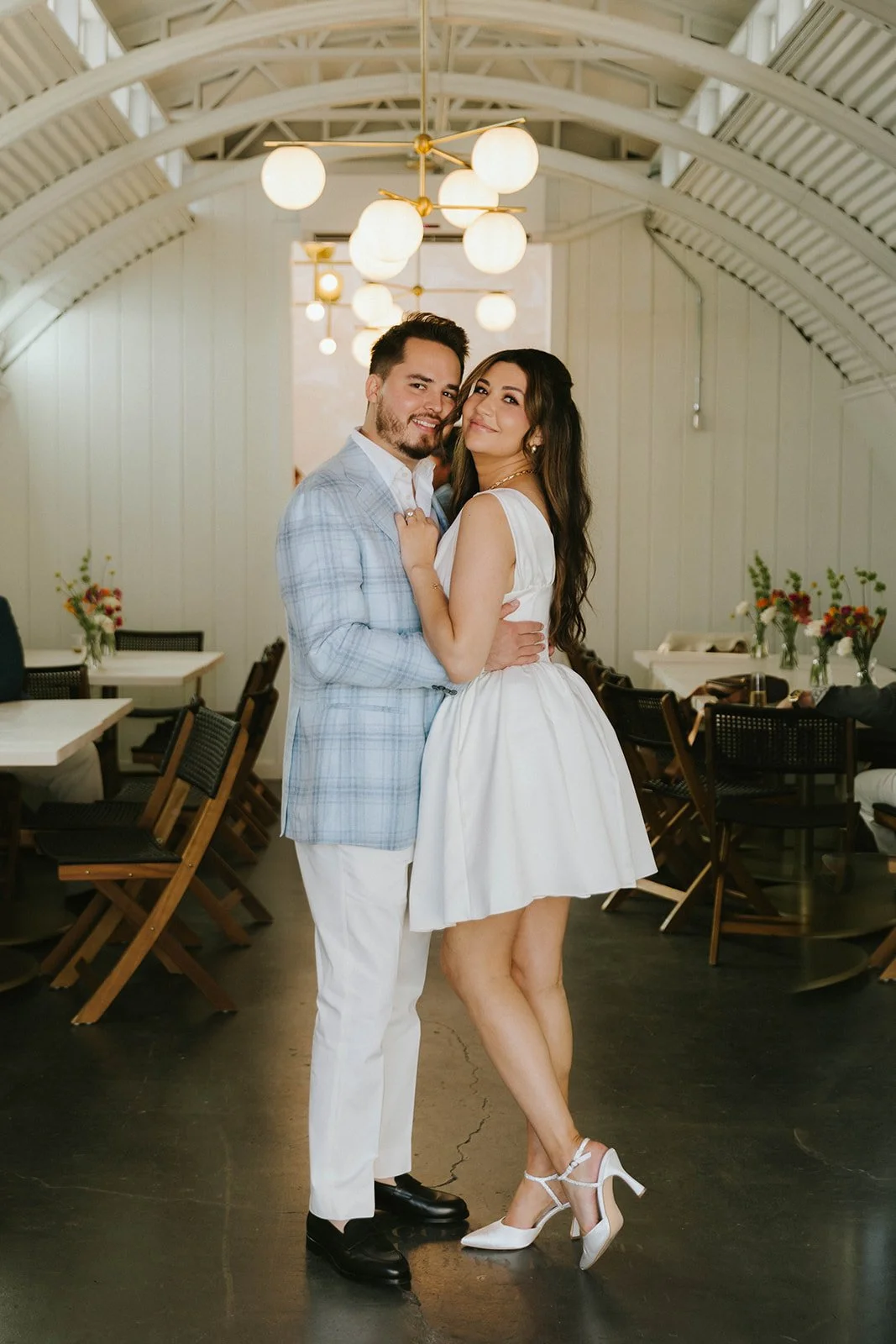 Sound couple recently engaged celebrating at their engagement party at The Shindy in Costa Mesa— Orange County event photographer Tesla Rae Photo