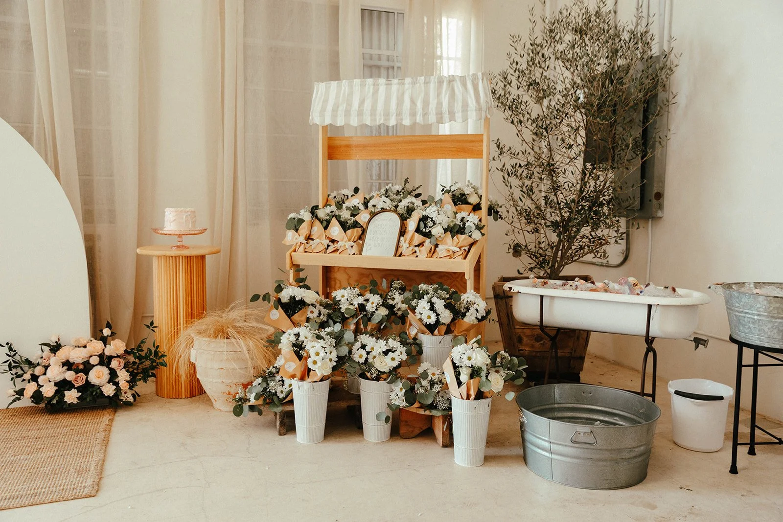 Elegant party details at baby shower at Still Interior event space in Costa Mesa — Orange County event photographer Tesla Rae Photo