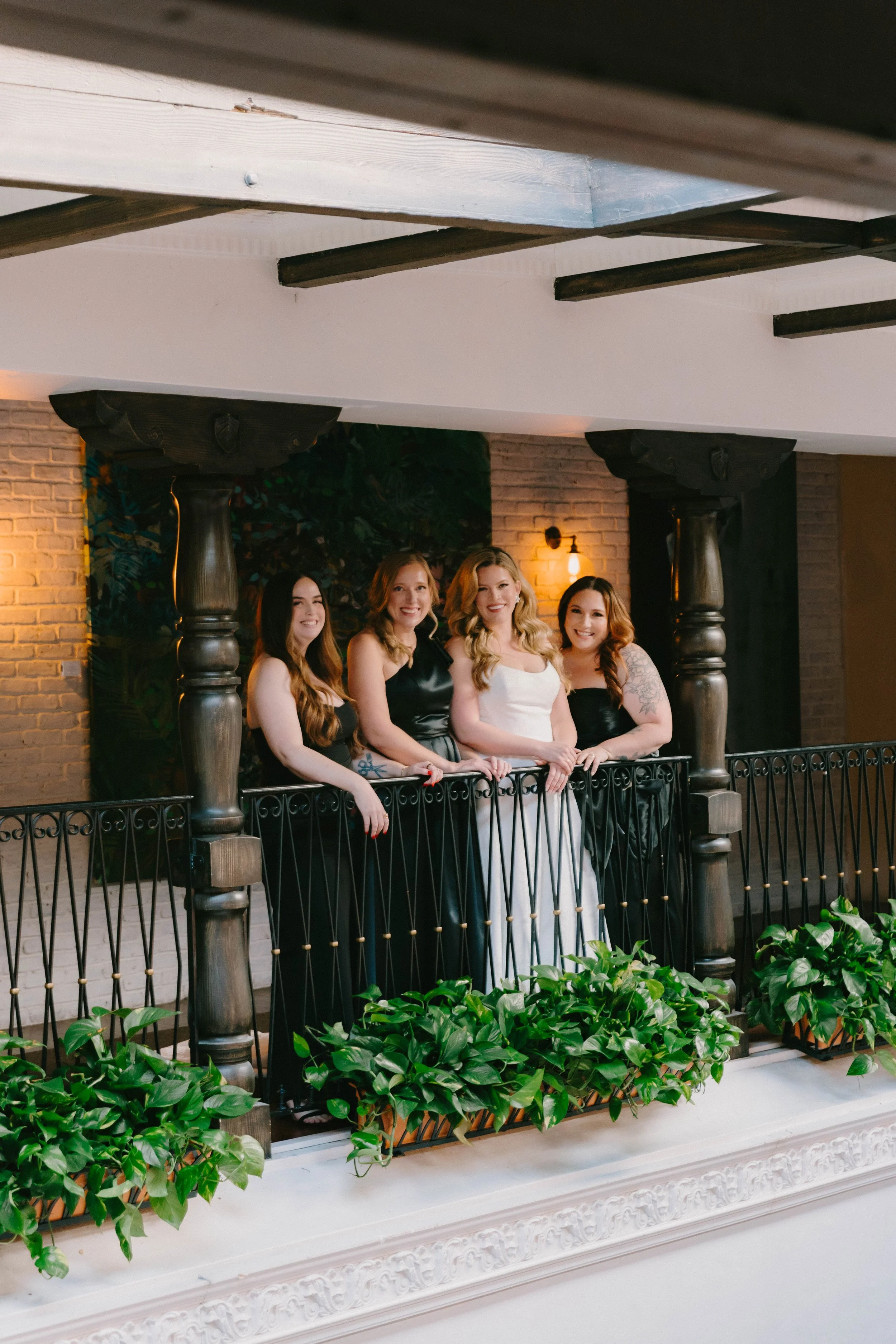 Bride and bridesmaids portrait at The Ebell Long Beach — Southern California wedding photographer Tesla Rae Photo based in Huntington Beach