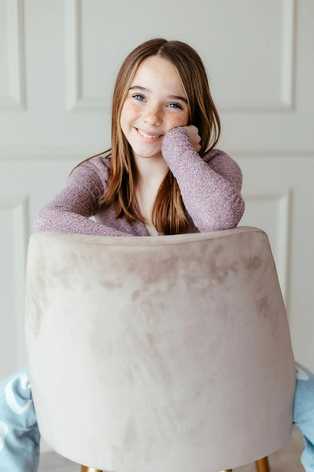 Natural light headshot of a child model laughing in a lifestyle studio — Best children's commercial acting photographers in Orange County — Captured by Tesla Rae Photo