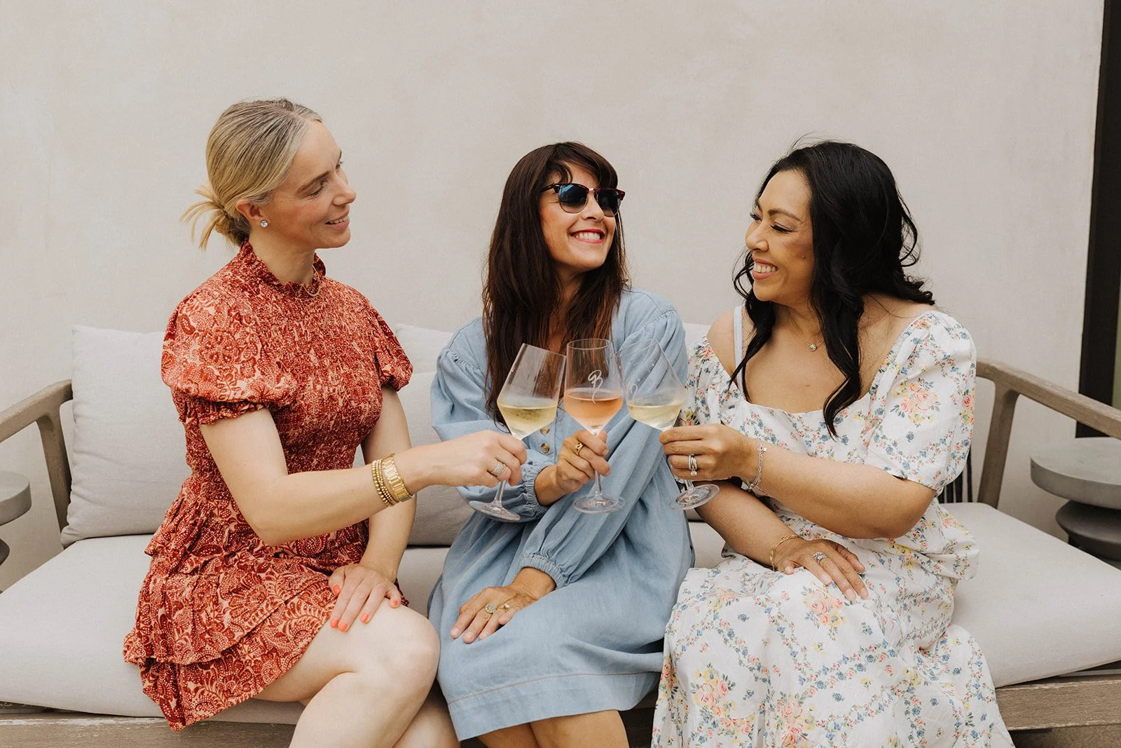 Champagne toast at intimate ladies' networking event at Bianchi Laguna Beach— Luxury event photographer Tesla Rae Photo based in Southern California