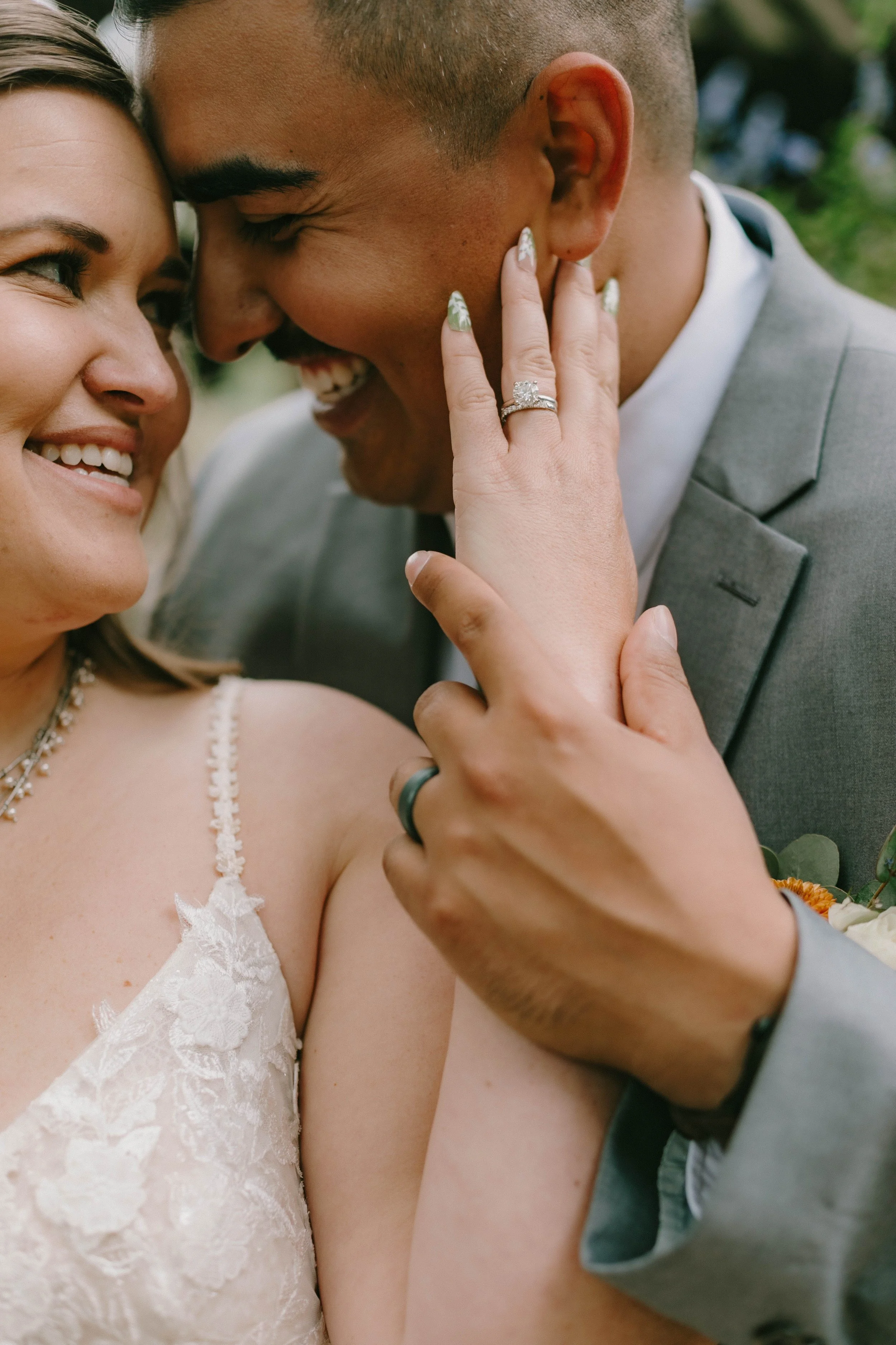 Bride and groom in the orange groves at Santiago Oaks Regional Park in Orange, CA — Southern California wedding photographer Tesla Rae Photo based in Huntington Beach