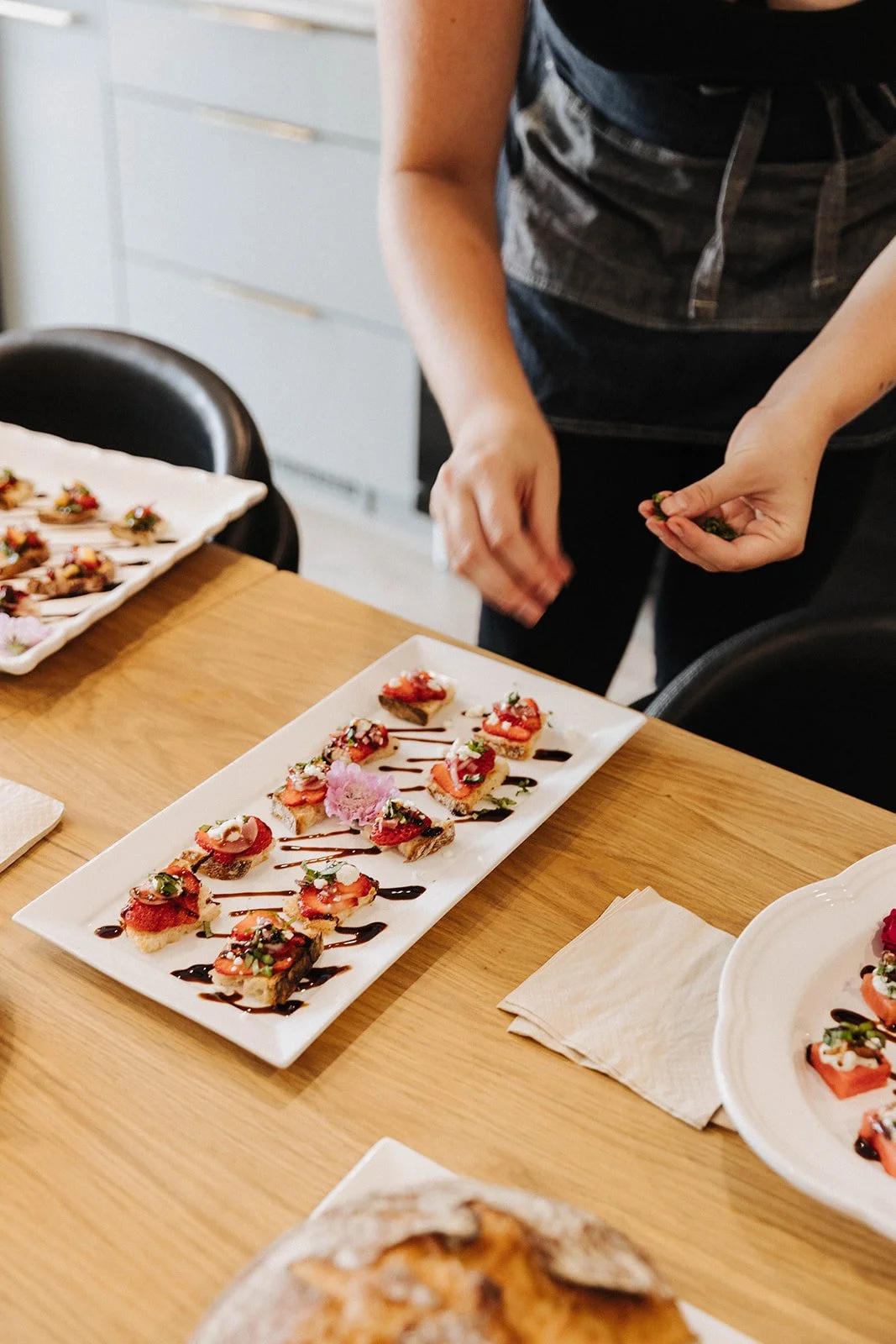 Elegant, light bites and appetizers at upscale women's gathering at Bianchi Laguna Beach— Luxury event photographer Tesla Rae Photo based in Southern California