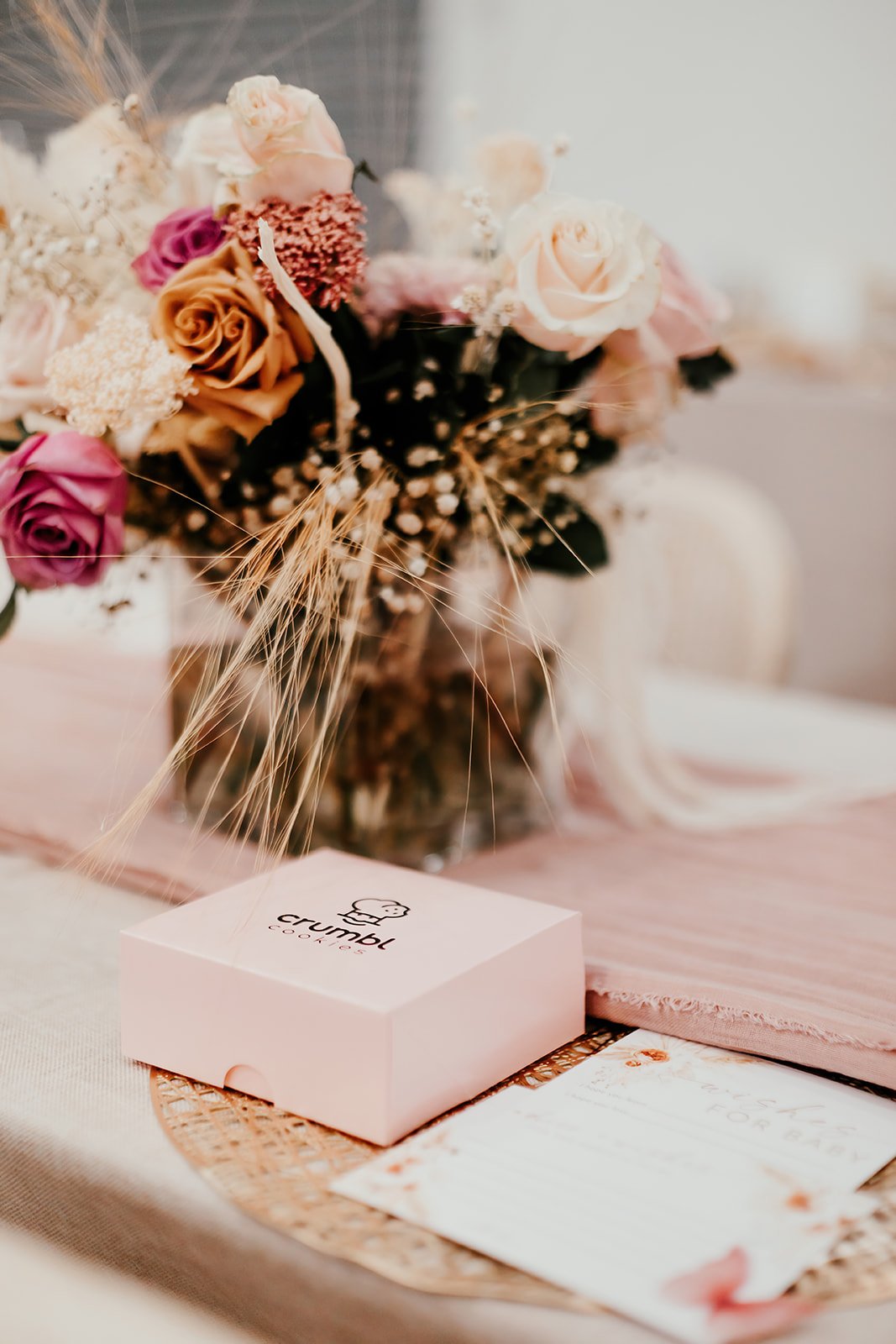 Elegant table decor at high-end baby shower at Fullerton Arboretum — Luxury event photographer Tesla Rae Photo based in Southern California