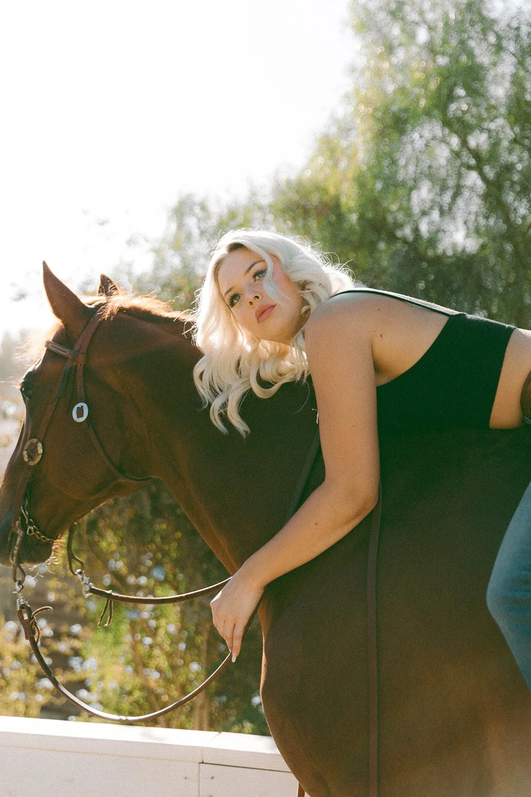 Outdoor, western lifestyle branding portraits at horse stables in Huntington Beach— Best brand photographers in Huntington Beach — Captured by Tesla Rae Photo