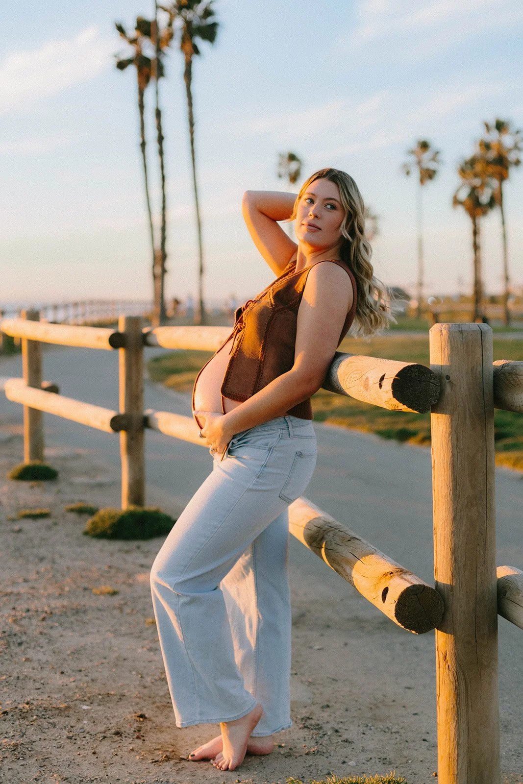 Maternity session at sunset on the beach in Huntington Beach  — Best maternity photographers in Orange County — Tesla Rae Photo