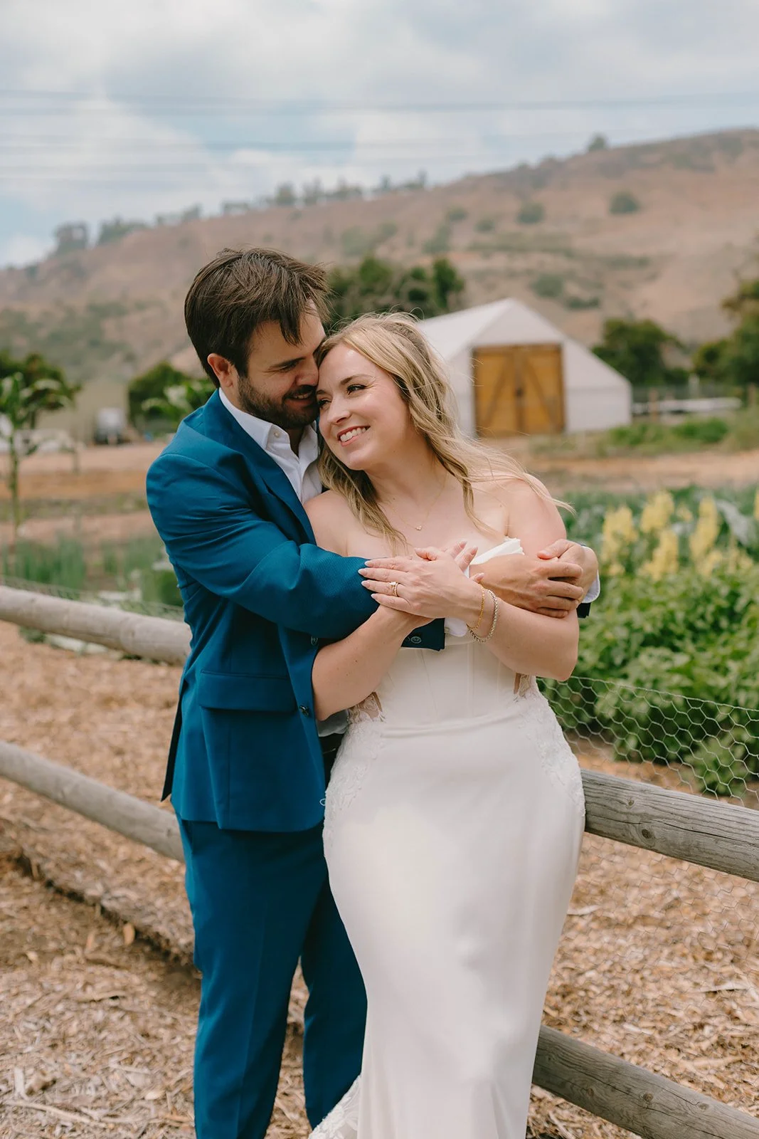Bride and groom candid portrait at The Swanner House in San Juan Capistrano — Southern California wedding photographer Tesla Rae Photo based in Huntington Beach