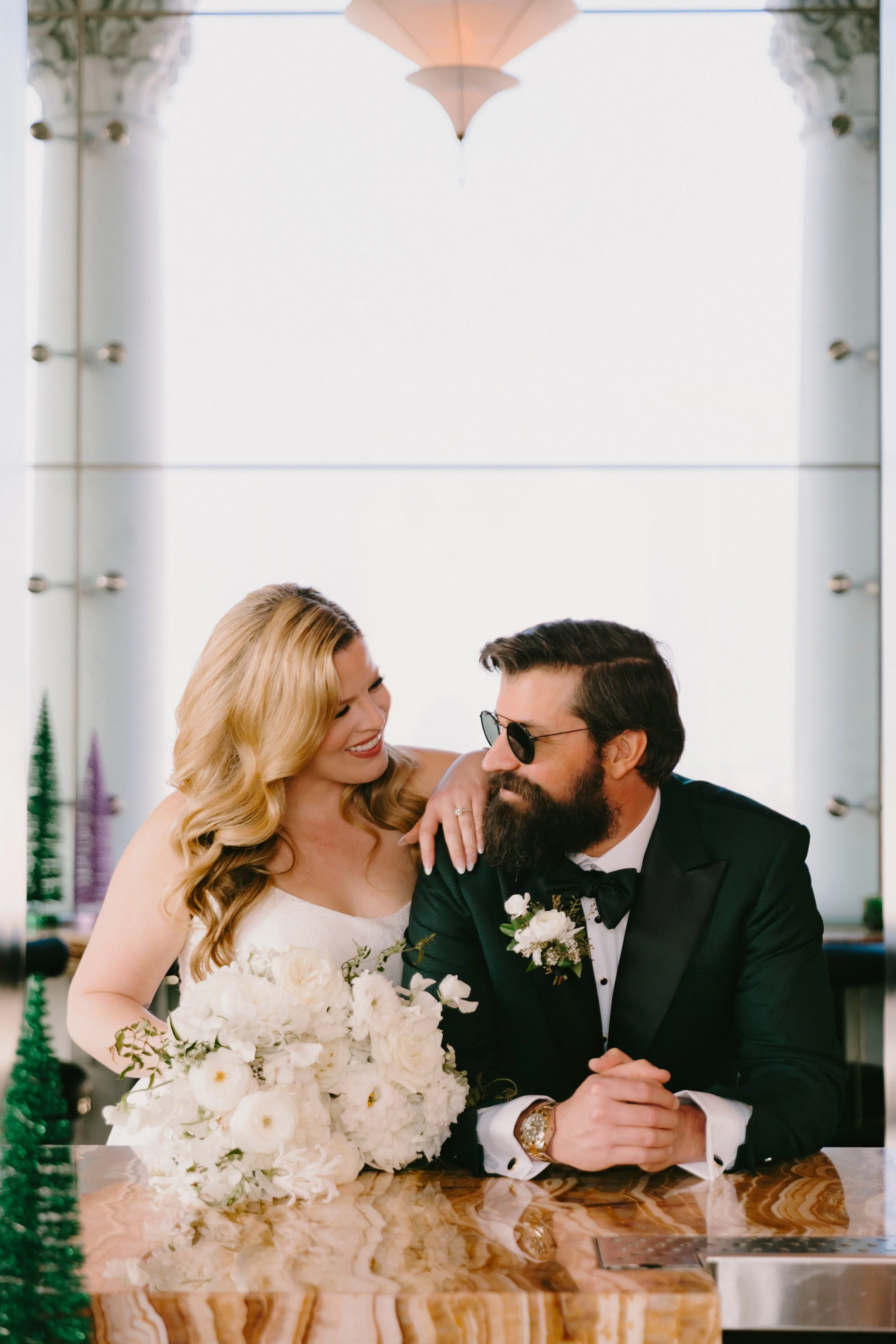 Bride and groom intimate portraits at Fairmont Breakers Hotel in Long Beach — Southern California wedding photographer Tesla Rae Photo based in Huntington Beach
