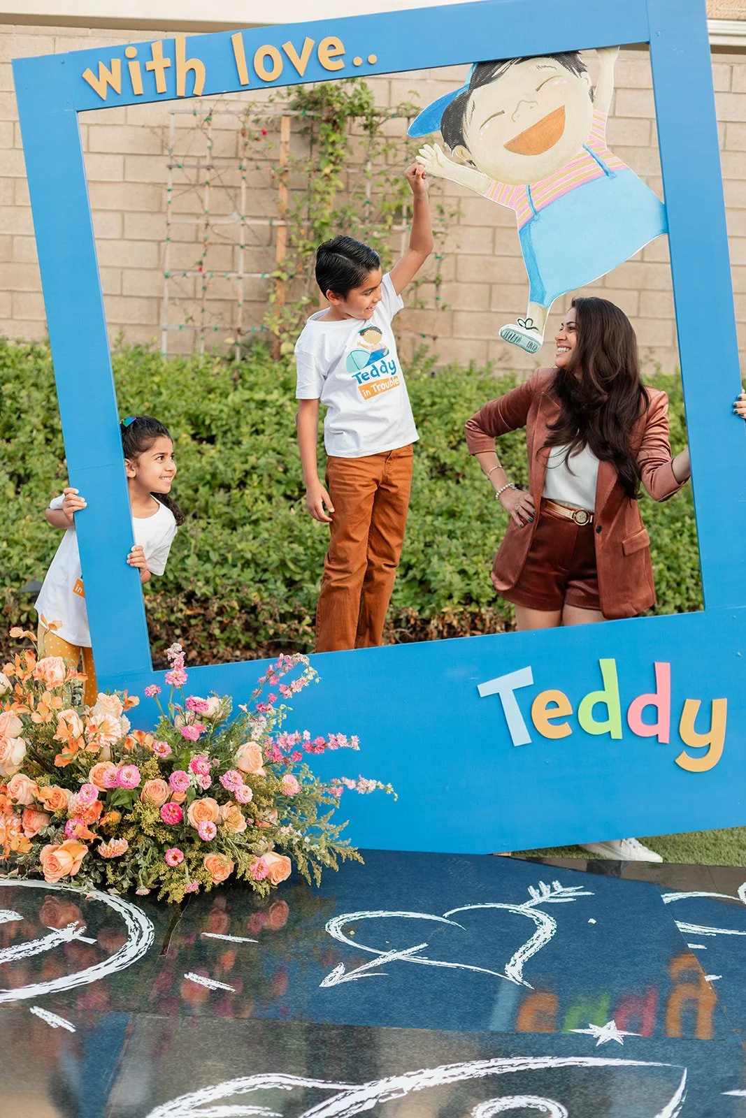 Candid shot of Author and children walking at "Teddy in Trouble" children's book release party in Irvine — Orange County event photographer Tesla Rae Photo