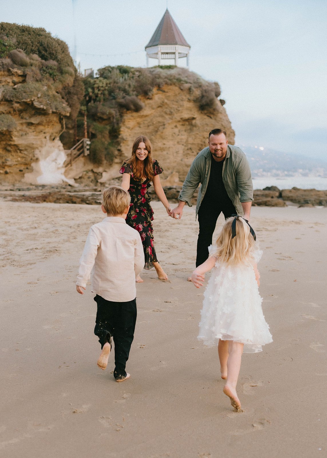  Family portraits at sunset on the beach in Laguna Beach  — Best maternity photographers in Orange County — Tesla Rae Photo