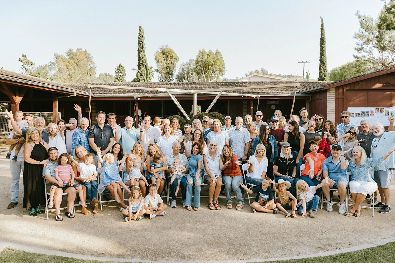Big group photo at upscale birthday party at Nellie Gail Ranch in Laguna Hills - Orange County event photographer Tesla Rae Photo