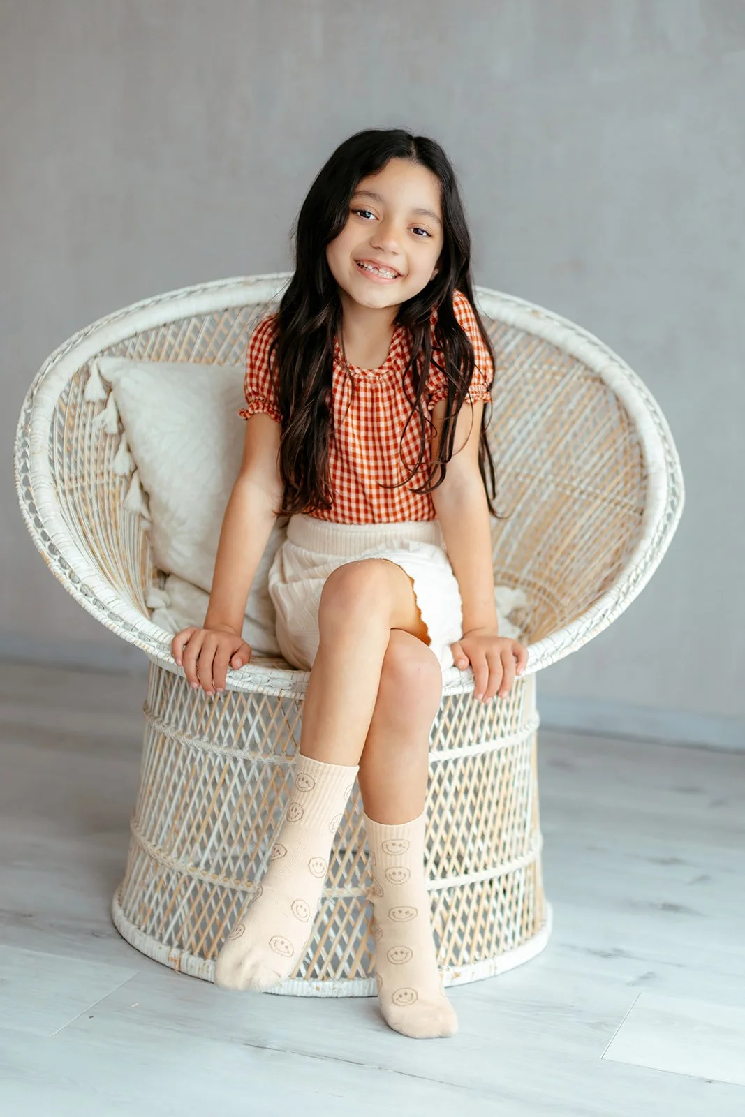 Natural light headshot of a child model laughing in a lifestyle studio — Best children's commercial acting photographers in Orange County — Captured by Tesla Rae Photo